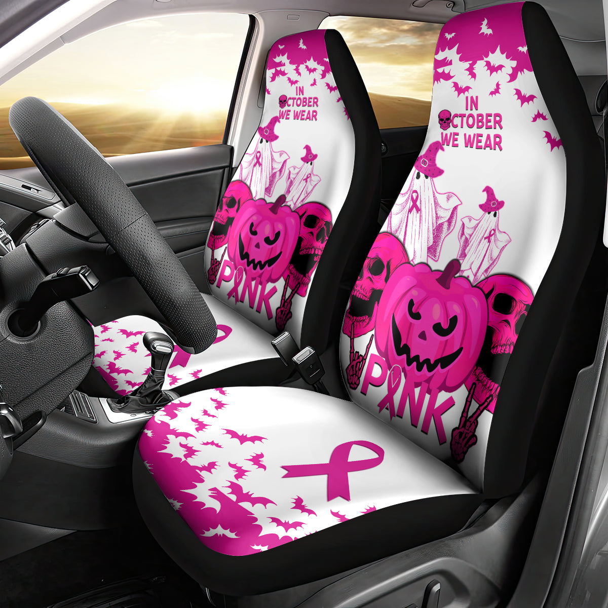 in-october-we-wear-pink-breast-cancer-car-seat-cover-halloween-skull-with-pumkin-white-version