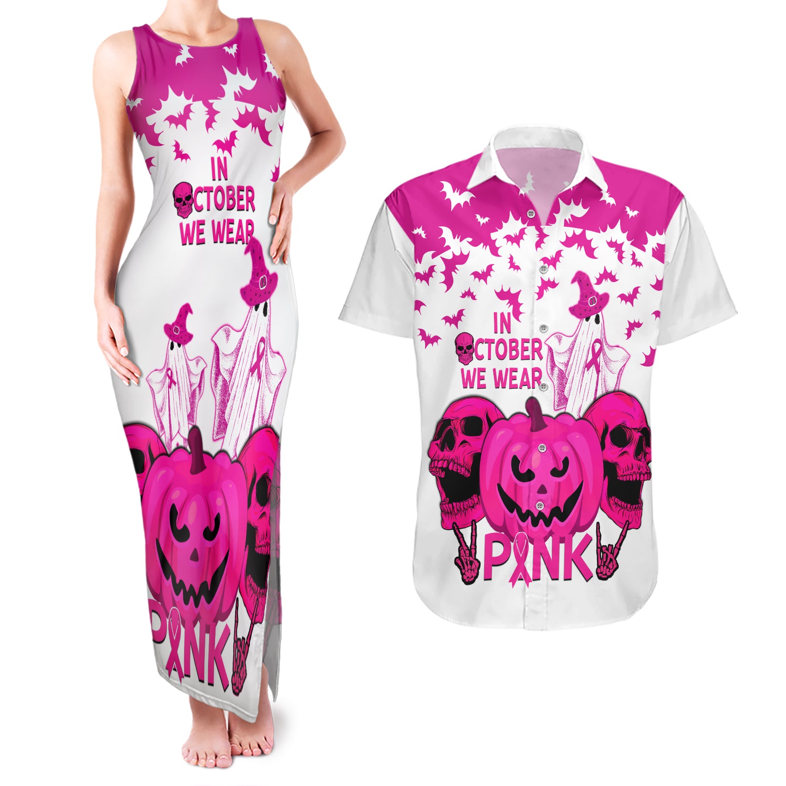 in-october-we-wear-pink-breast-cancer-couples-matching-tank-maxi-dress-and-hawaiian-shirt-halloween-skull-with-pumkin-white-version