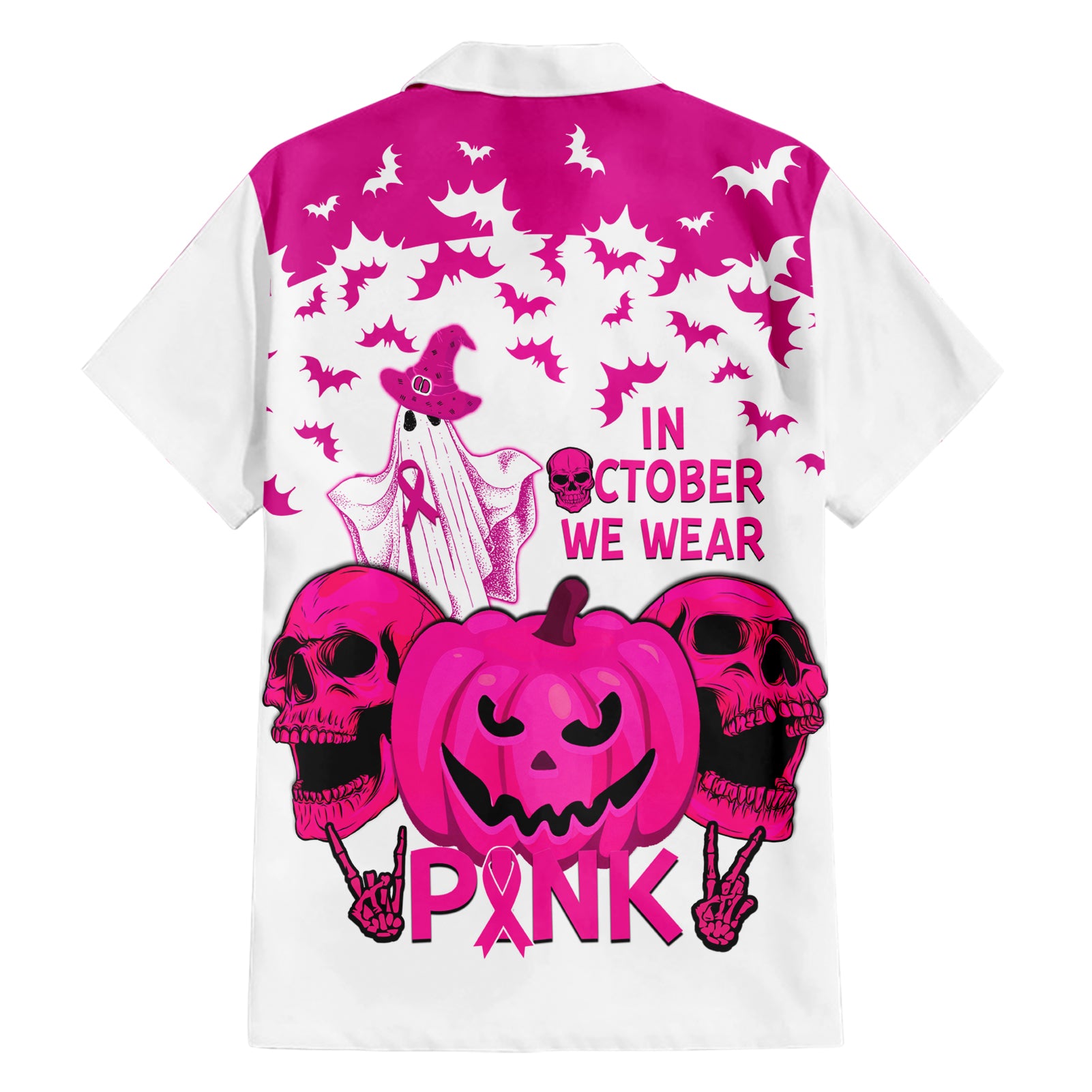 in-october-we-wear-pink-breast-cancer-hawaiian-shirt-halloween-skull-with-pumkin-white-version