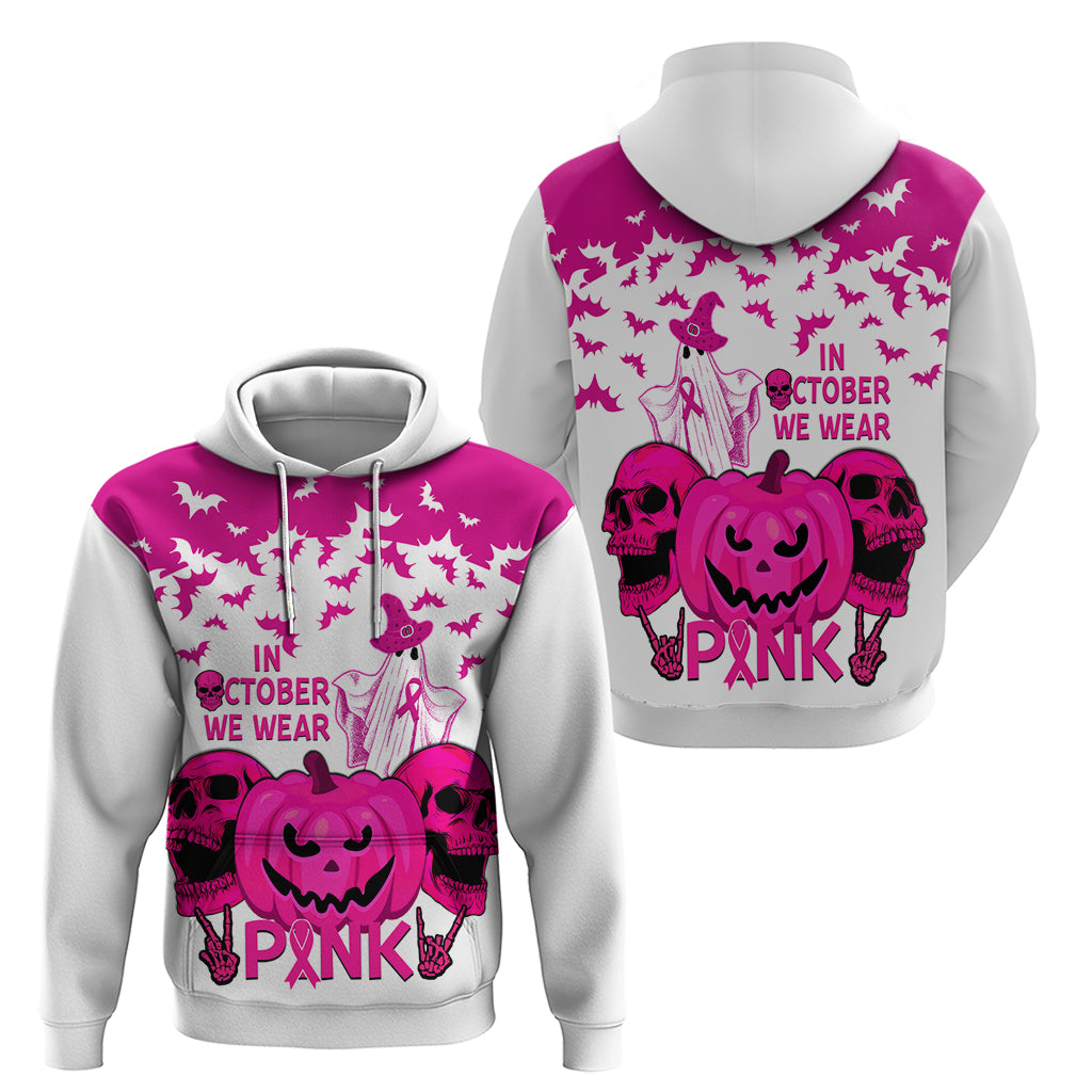 in-october-we-wear-pink-breast-cancer-hoodie-halloween-skull-with-pumkin-white-version