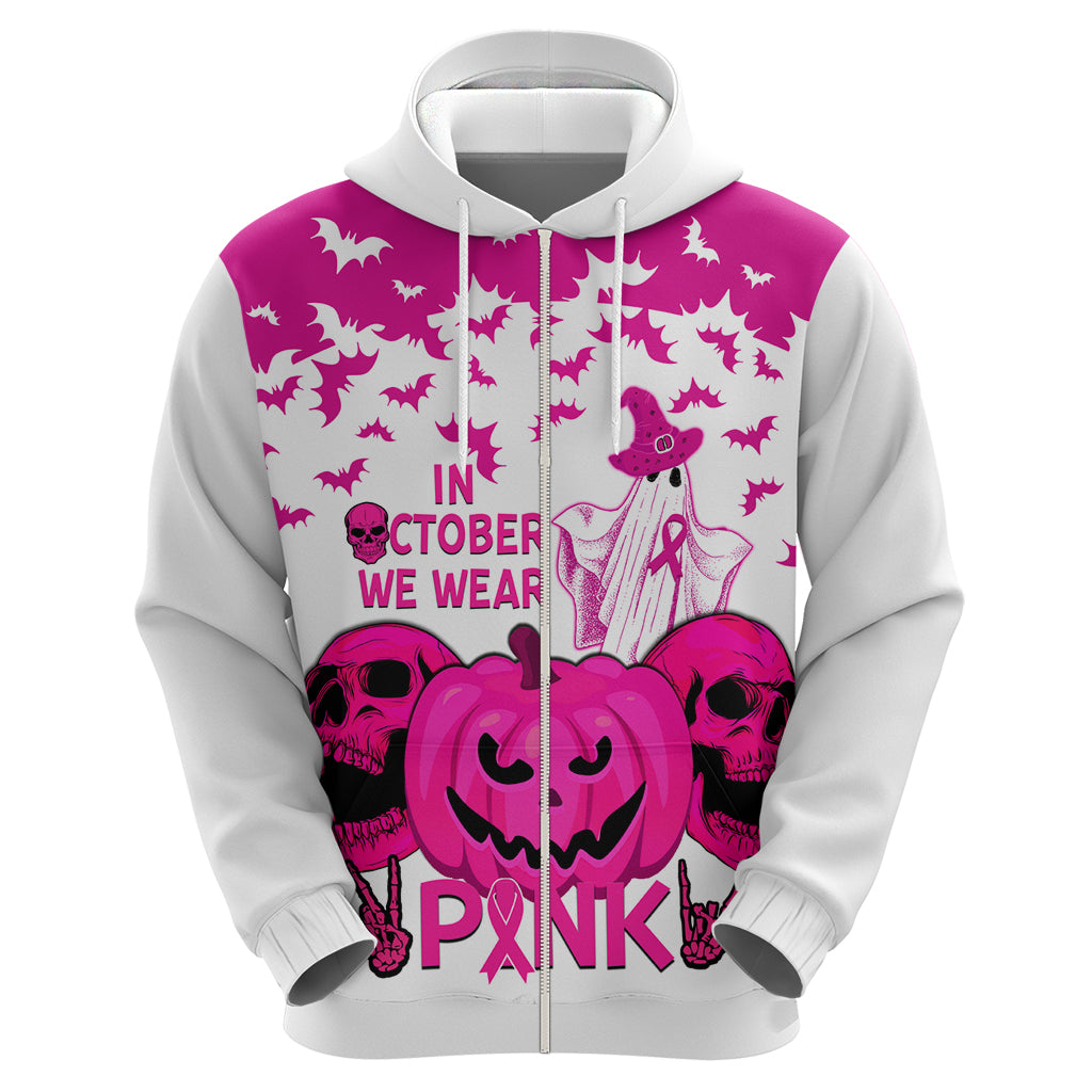 in-october-we-wear-pink-breast-cancer-hoodie-halloween-skull-with-pumkin-white-version