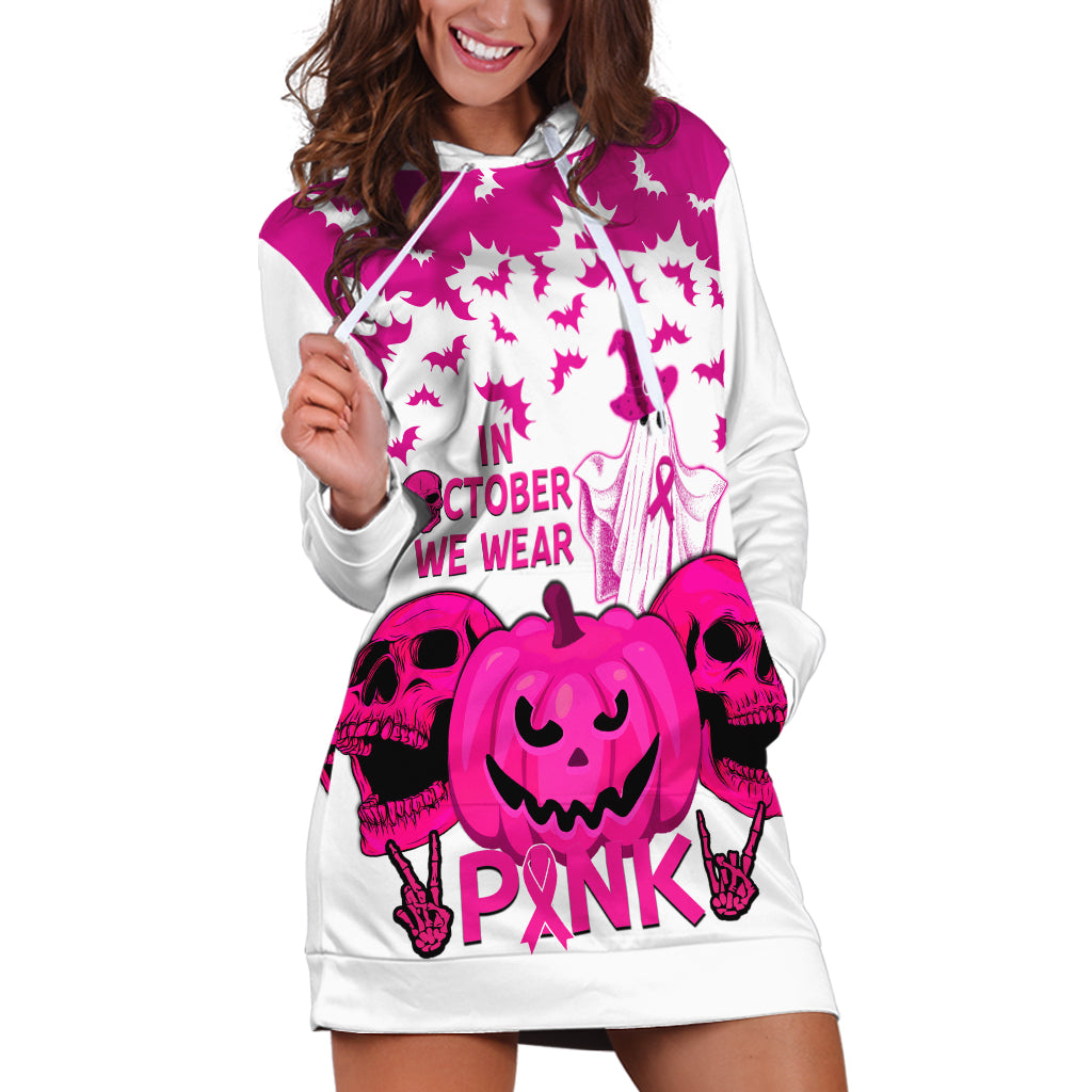 in-october-we-wear-pink-breast-cancer-hoodie-dress-halloween-skull-with-pumkin-white-version