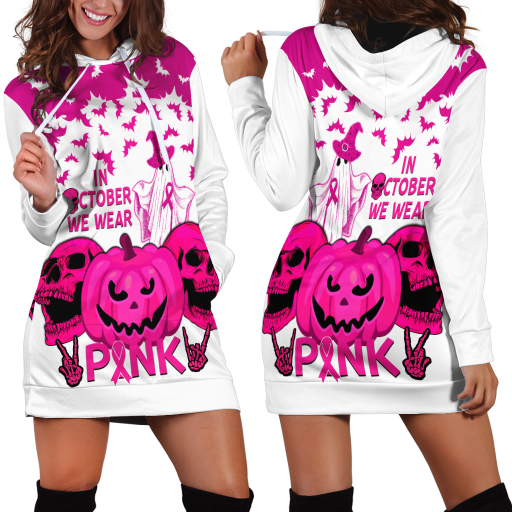 in-october-we-wear-pink-breast-cancer-hoodie-dress-halloween-skull-with-pumkin-white-version