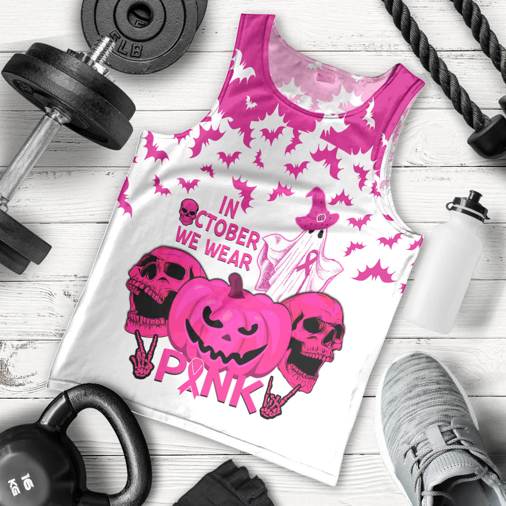 in-october-we-wear-pink-breast-cancer-men-tank-top-halloween-skull-with-pumkin-white-version