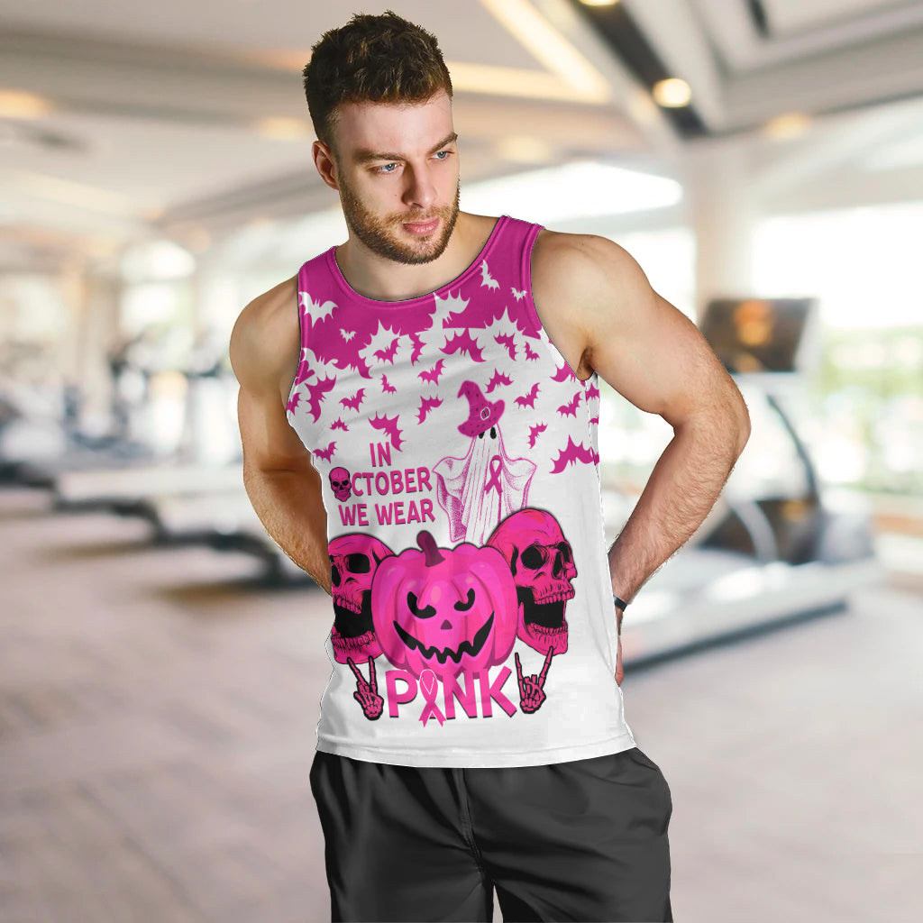 in-october-we-wear-pink-breast-cancer-men-tank-top-halloween-skull-with-pumkin-white-version