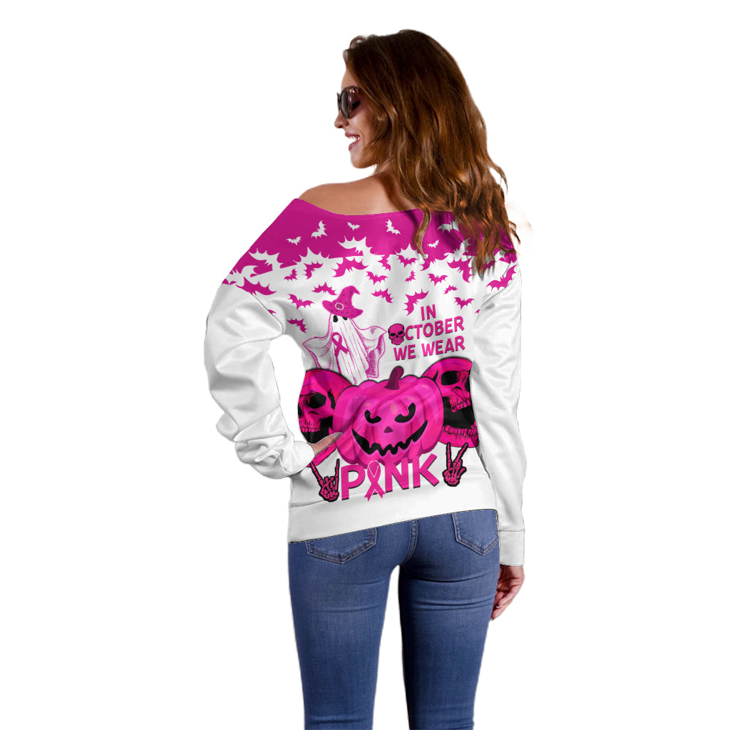 in-october-we-wear-pink-breast-cancer-off-shoulder-sweater-halloween-skull-with-pumkin-white-version