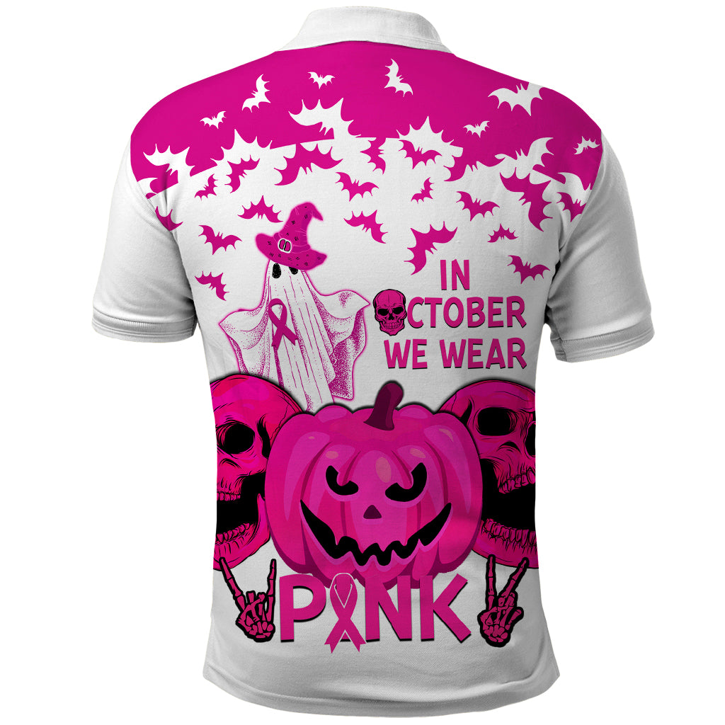 in-october-we-wear-pink-breast-cancer-polo-shirt-halloween-skull-with-pumkin-white-version