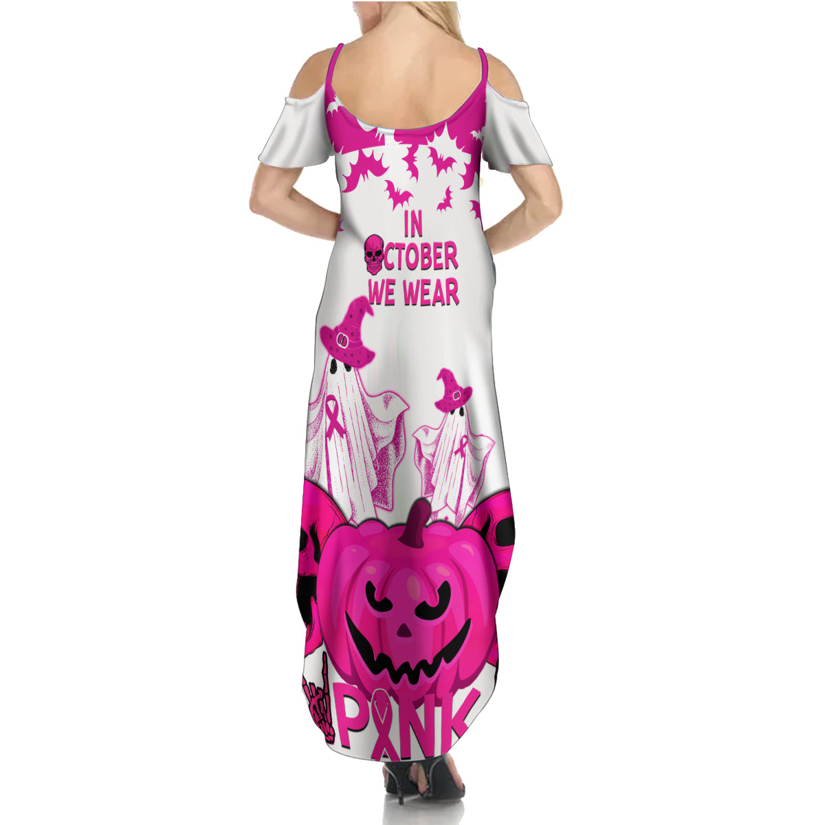 in-october-we-wear-pink-breast-cancer-summer-maxi-dress-halloween-skull-with-pumkin-white-version