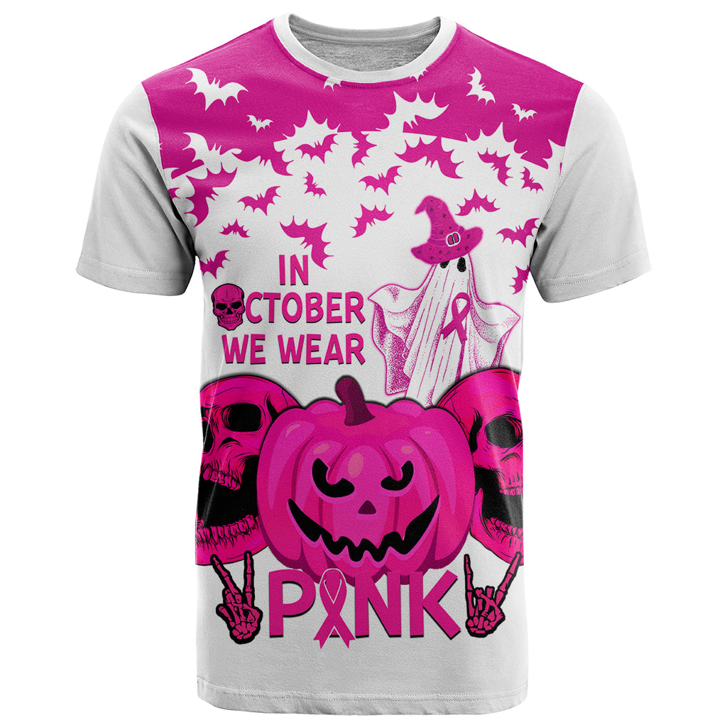 in-october-we-wear-pink-breast-cancer-t-shirt-halloween-skull-with-pumkin-white-version