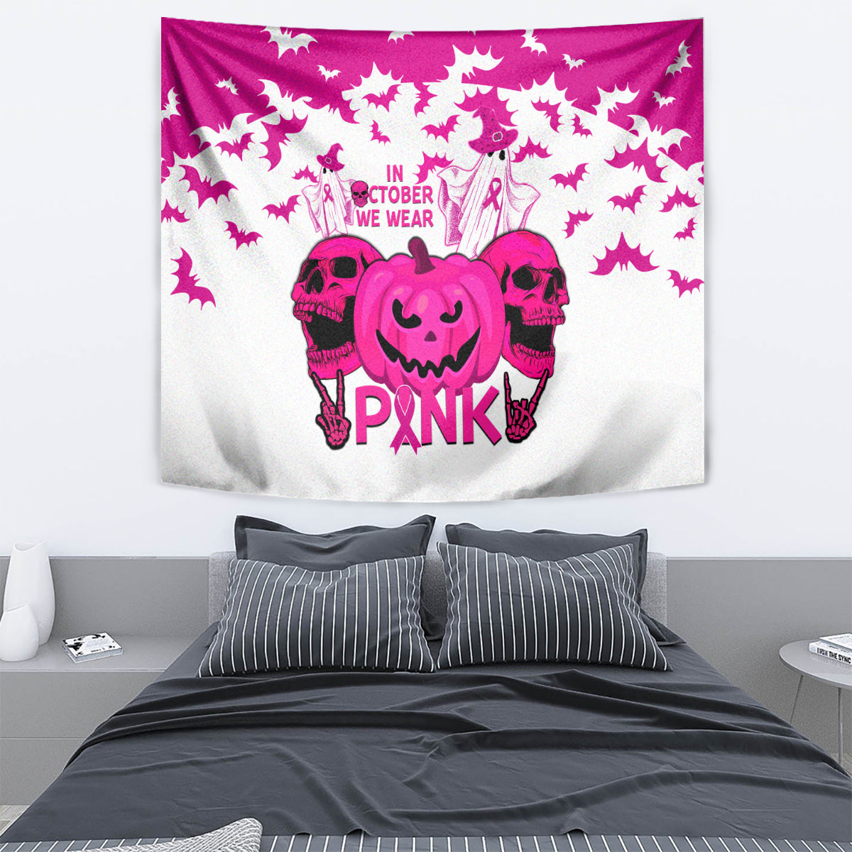 in-october-we-wear-pink-breast-cancer-tapestry-halloween-skull-with-pumkin-white-version