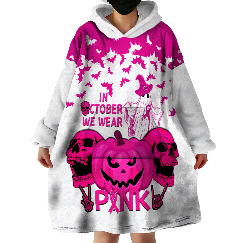 in-october-we-wear-pink-breast-cancer-wearable-blanket-hoodie-halloween-skull-with-pumkin-white-version