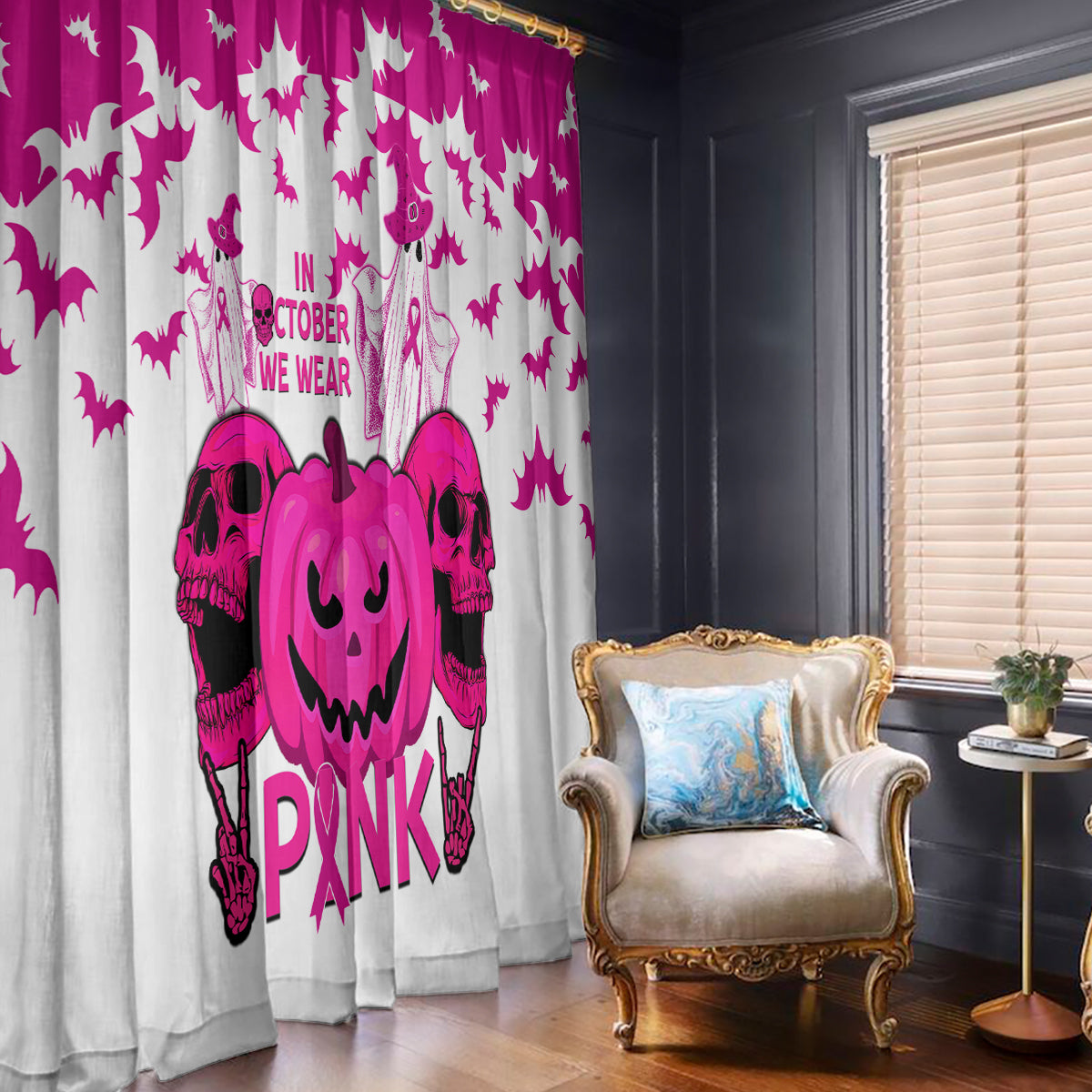 in-october-we-wear-pink-breast-cancer-window-curtain-halloween-skull-with-pumkin-white-version