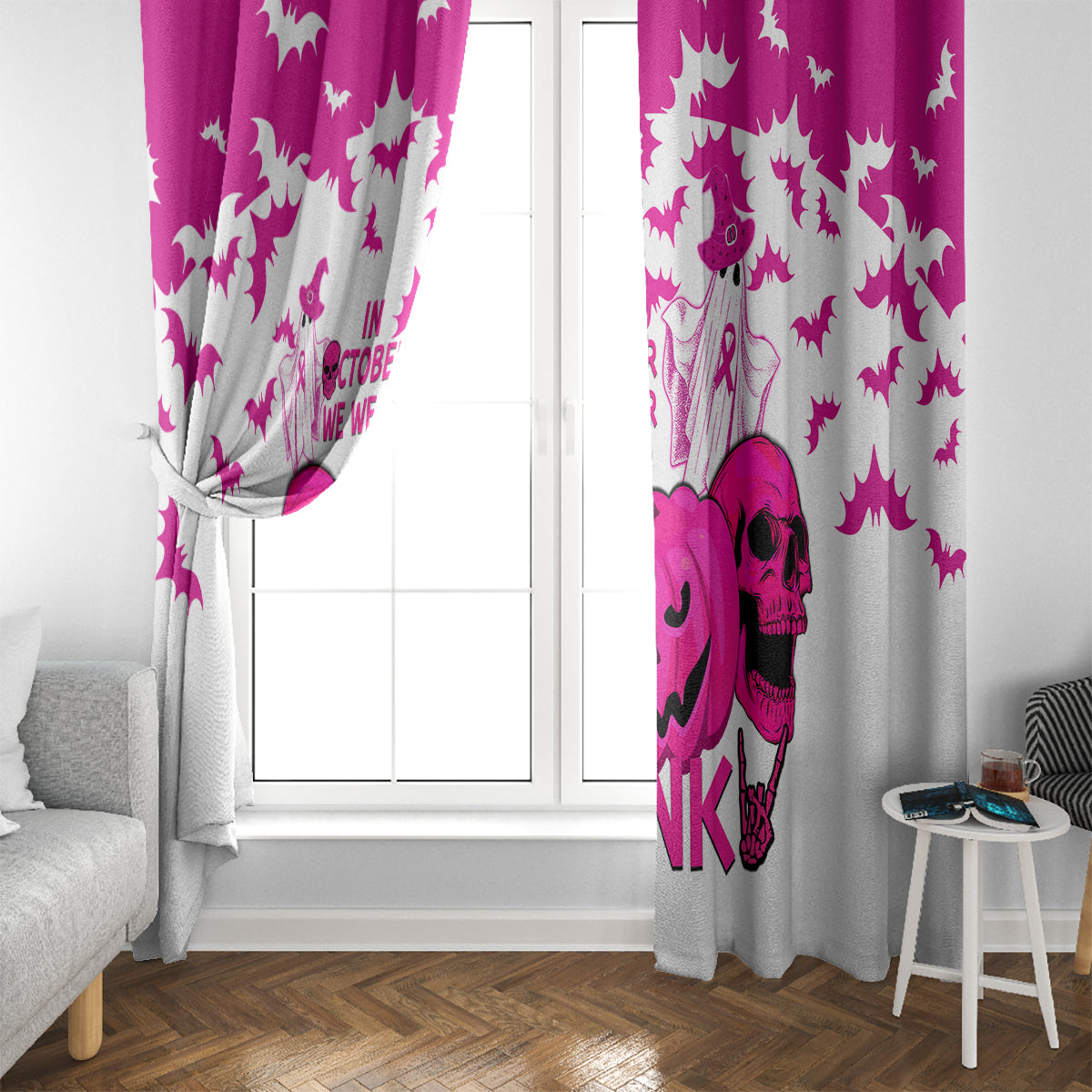 in-october-we-wear-pink-breast-cancer-window-curtain-halloween-skull-with-pumkin-white-version