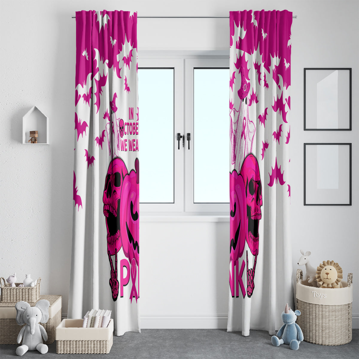 in-october-we-wear-pink-breast-cancer-window-curtain-halloween-skull-with-pumkin-white-version