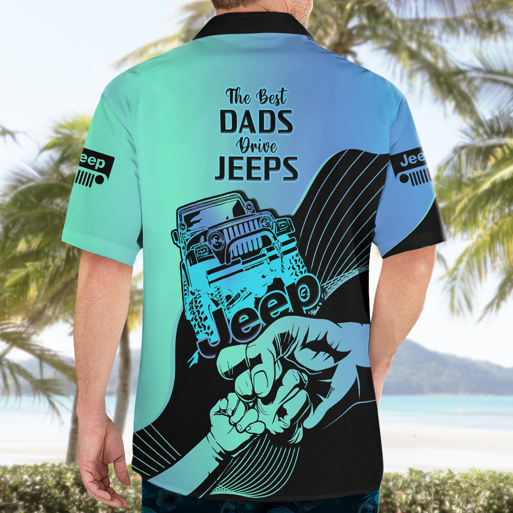 turquoise-jeep-dad-hawaiian-shirt-happy-fathers-day-best-dads-drive-jeeps