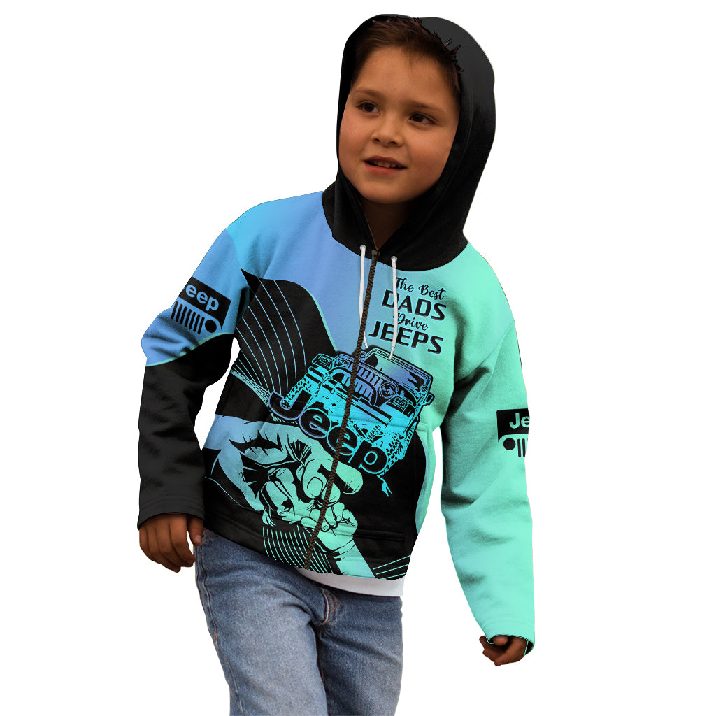 turquoise-jeep-dad-kid-hoodie-happy-fathers-day-best-dads-drive-jeeps