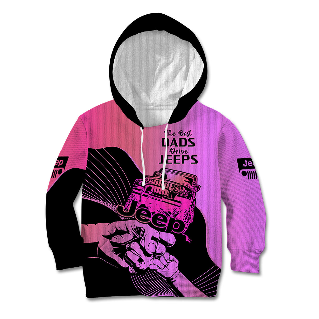 personalised-pink-jeep-dad-kid-hoodie-happy-fathers-day-best-dads-drive-jeeps