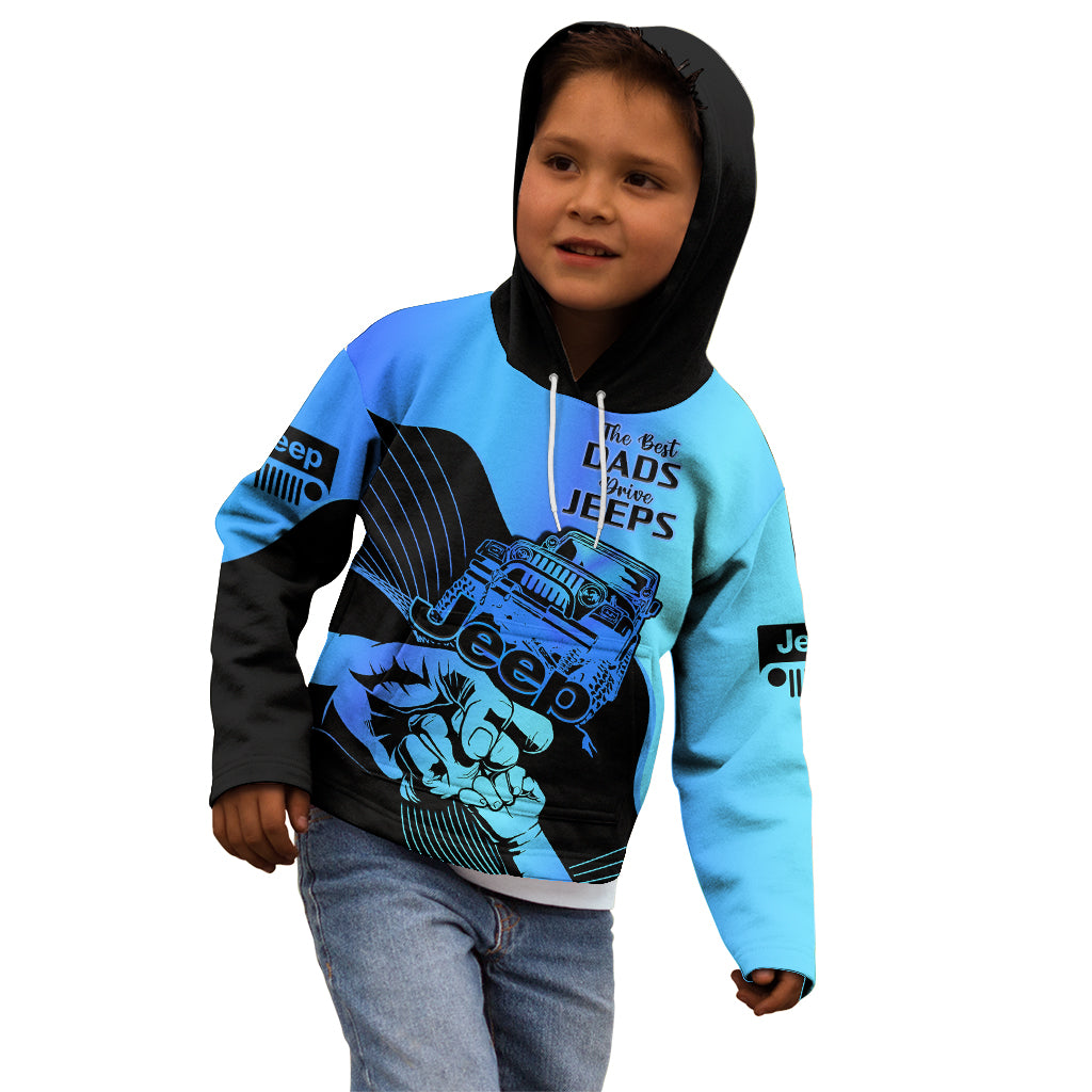 personalised-blue-jeep-dad-kid-hoodie-happy-fathers-day-best-dads-drive-jeeps