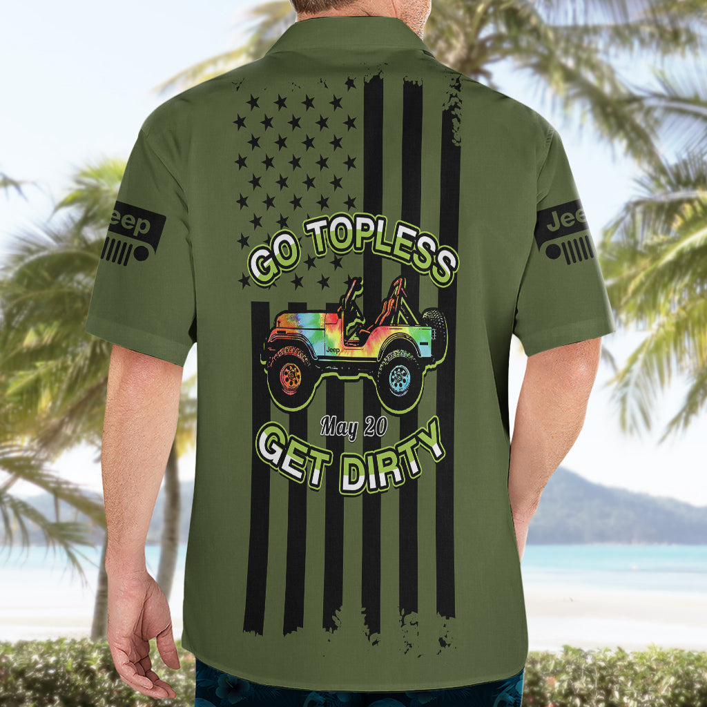 jeep-go-topless-day-2023-get-dirty-hawaiian-shirt-green-version