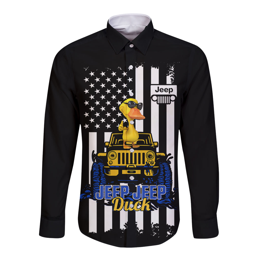 personalised-jeep-jeep-duck-long-sleeve-button-shirt-special-version