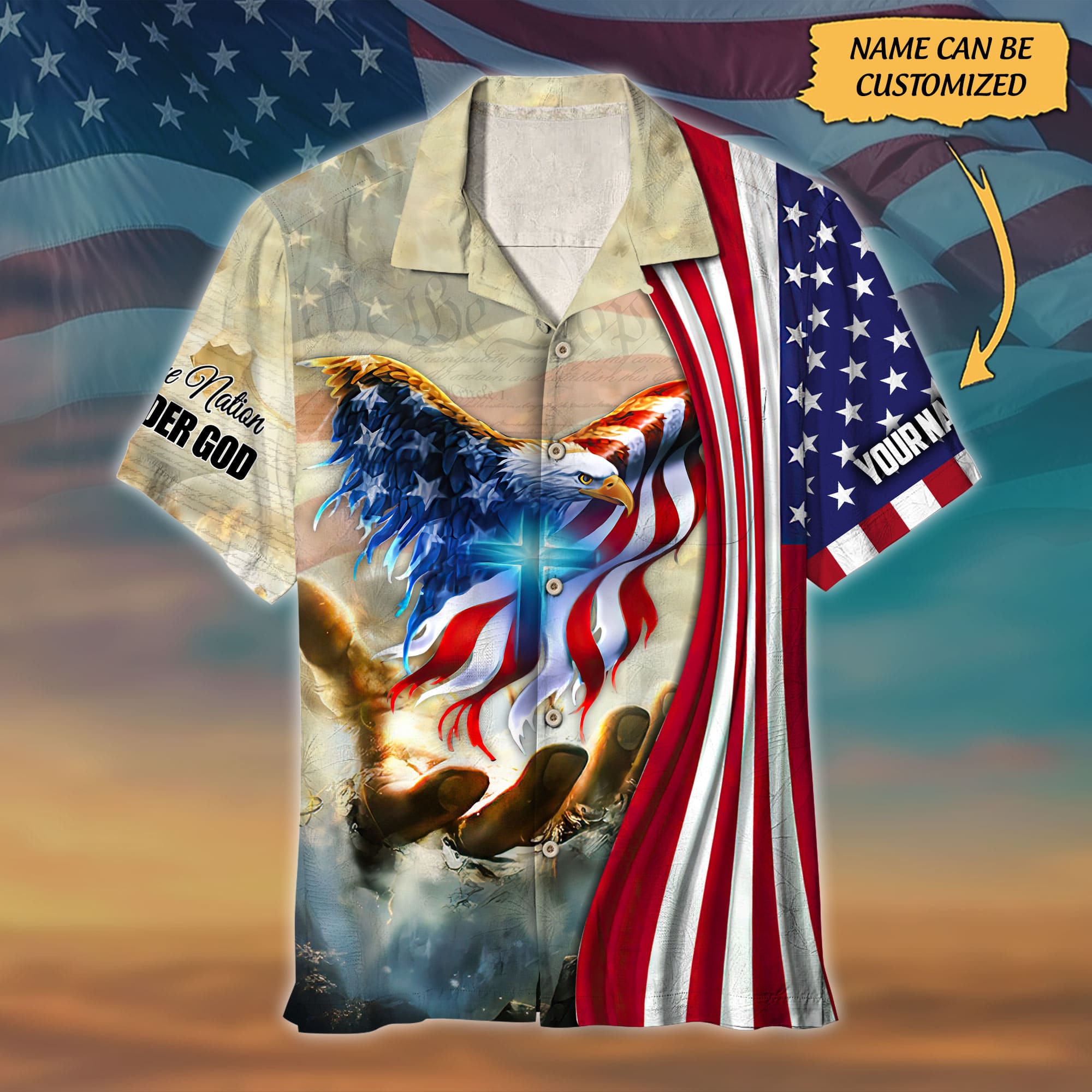 Premium American Eagle Patriot 3D Hawaiian Shirt Printed Personalized