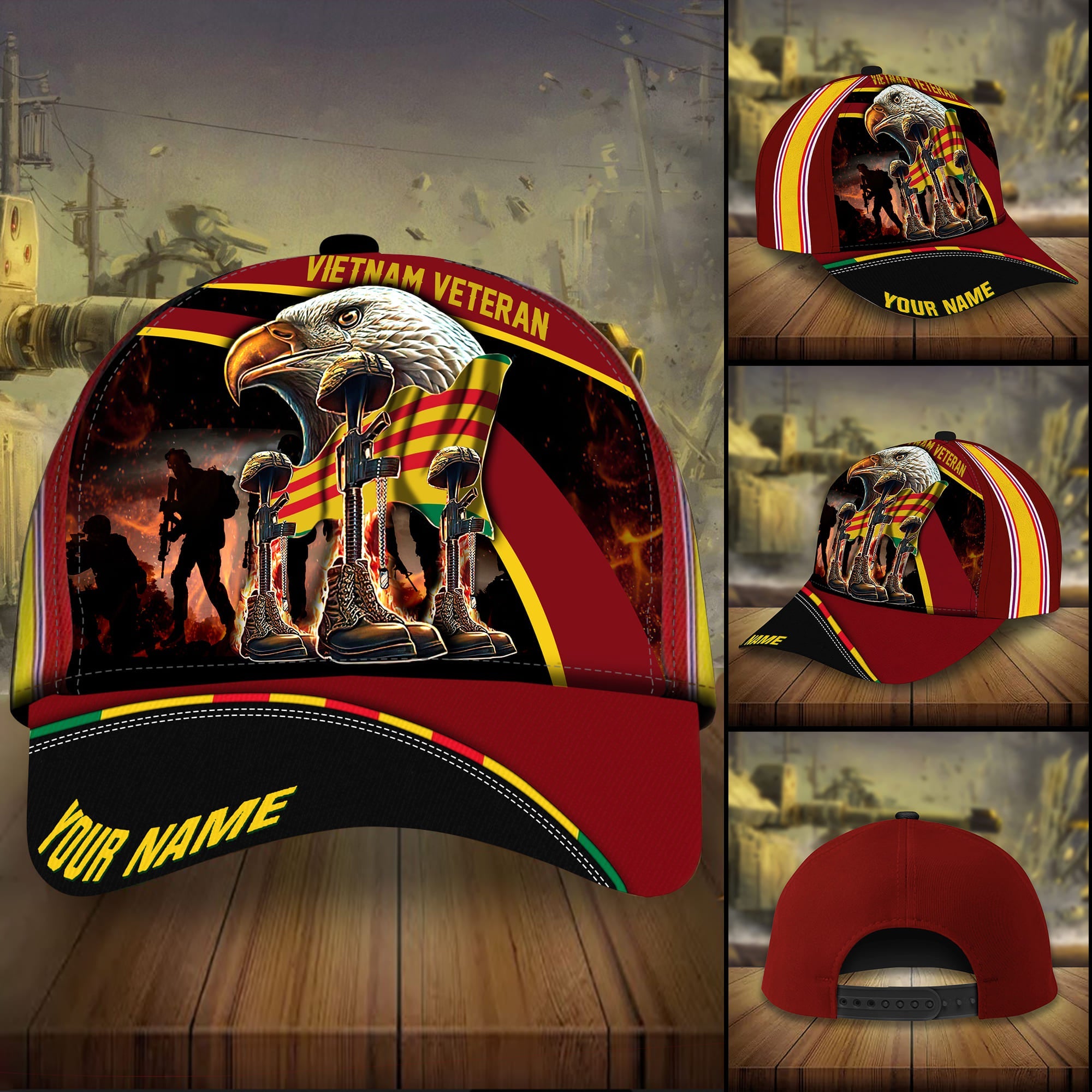 Premium Vietnam Veteran Day, Eagle Vietnam Veteran Classic Hats Personalized