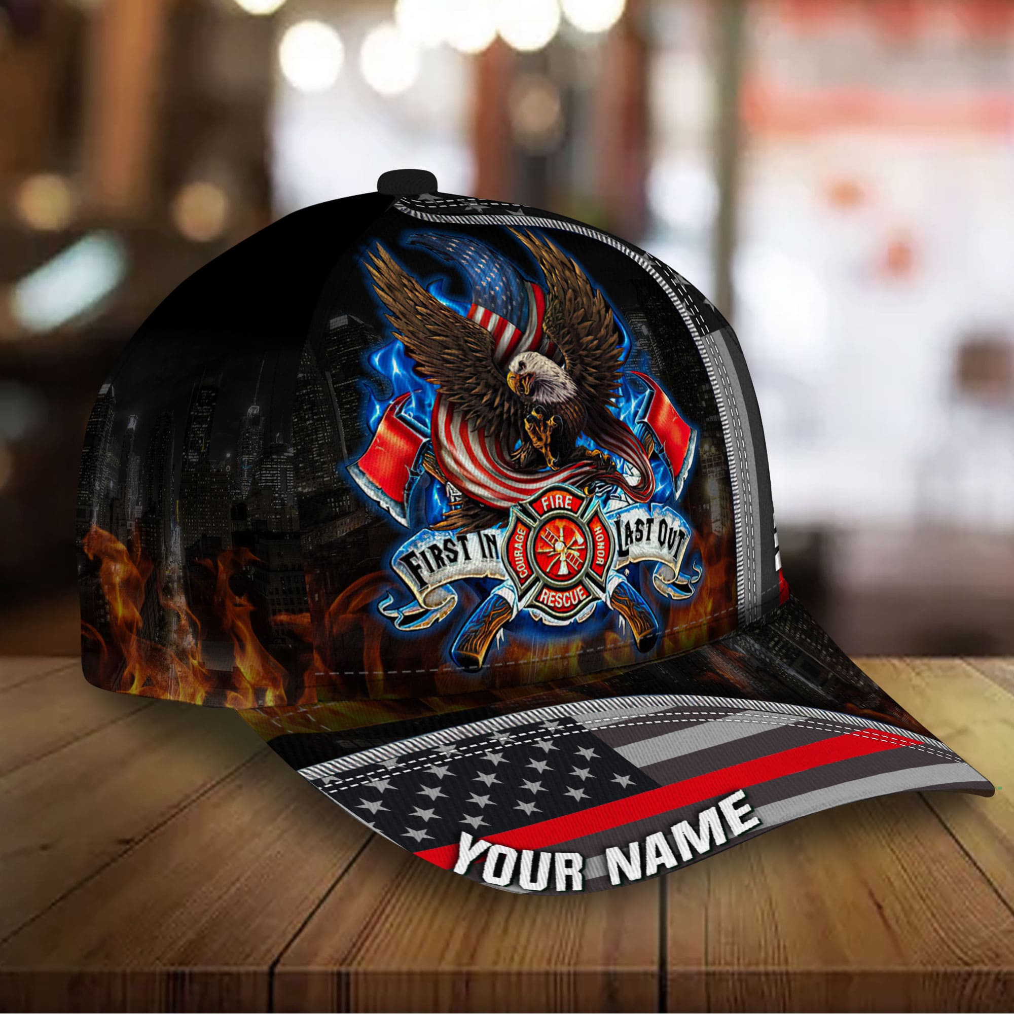 Premium Eagle Fireman 3D Hats Personalized