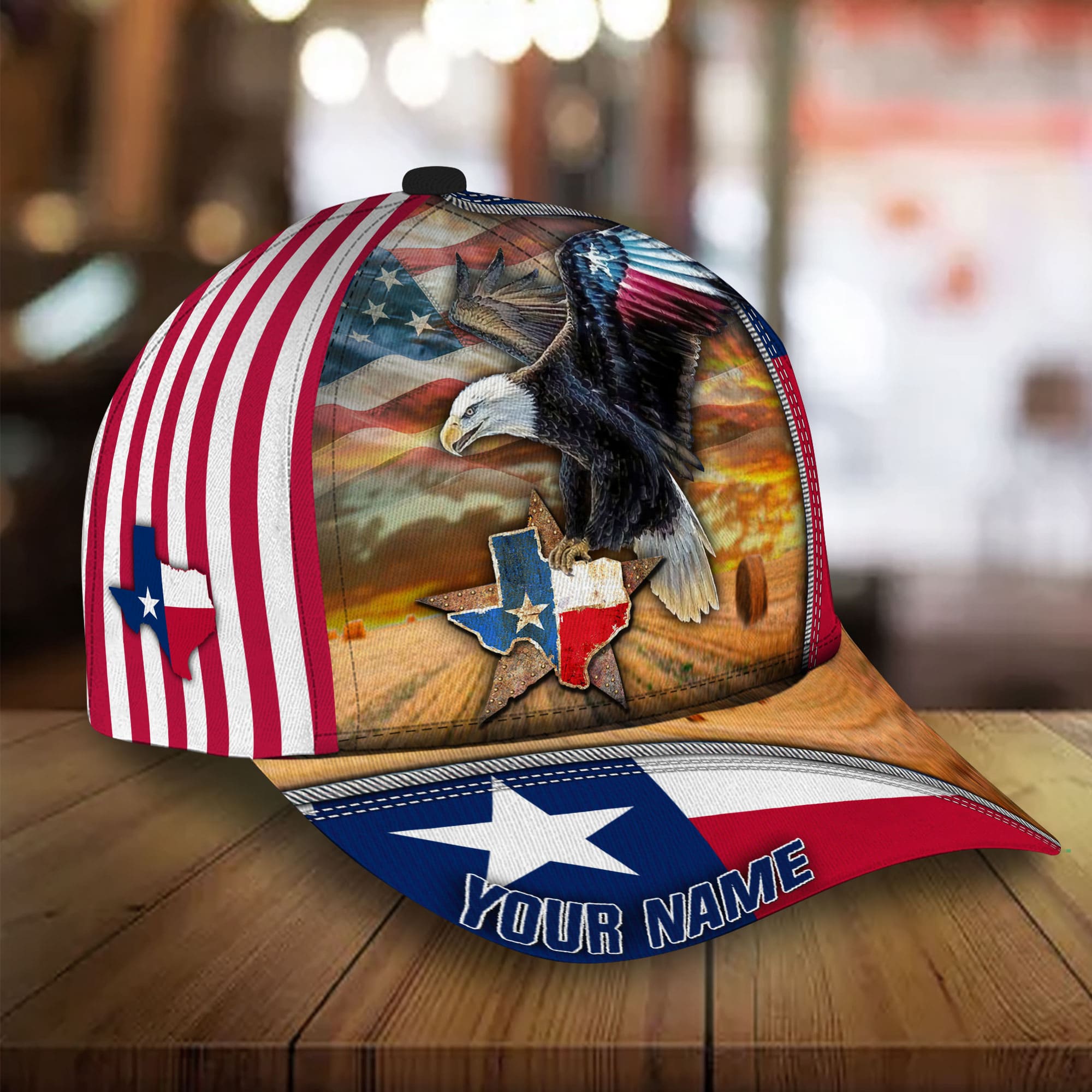 Premium Eagle Texas Pride 3D Printed Hat Personalized