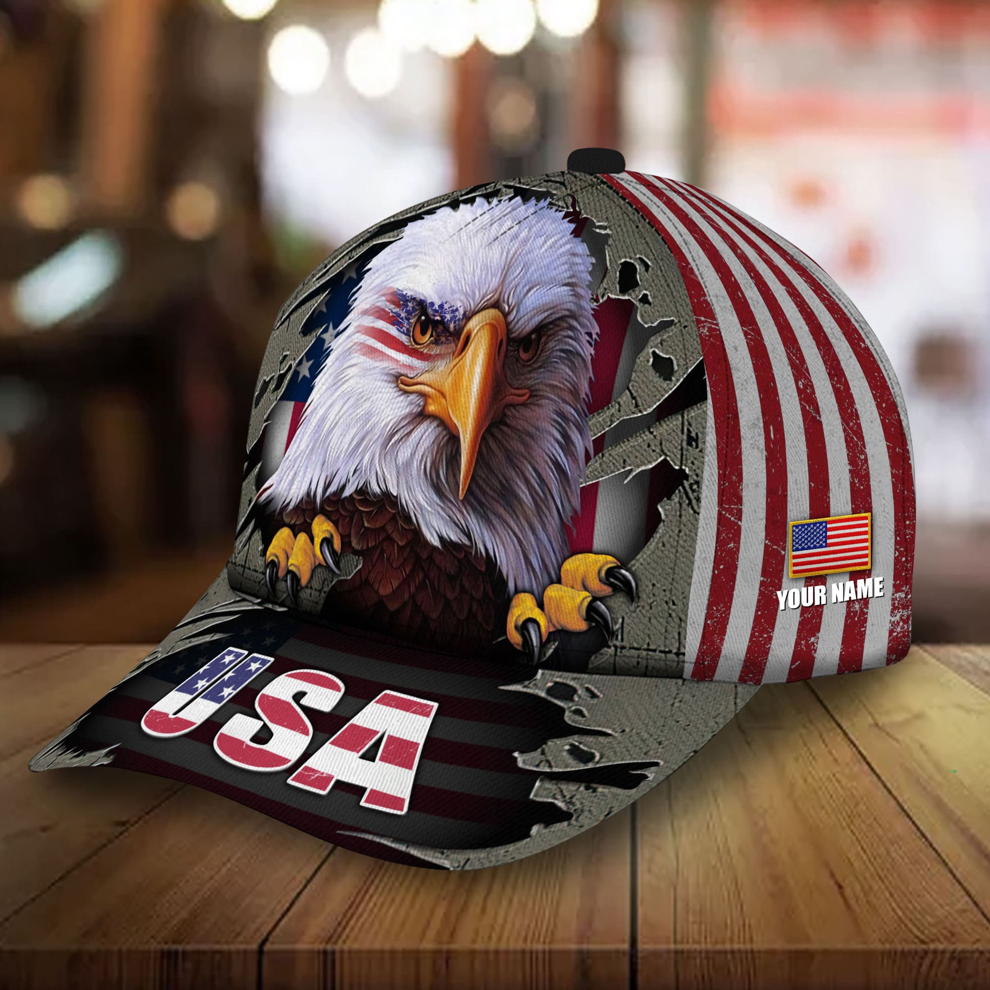 The Unique USA Eagle 3D Hats Cracked Personalized