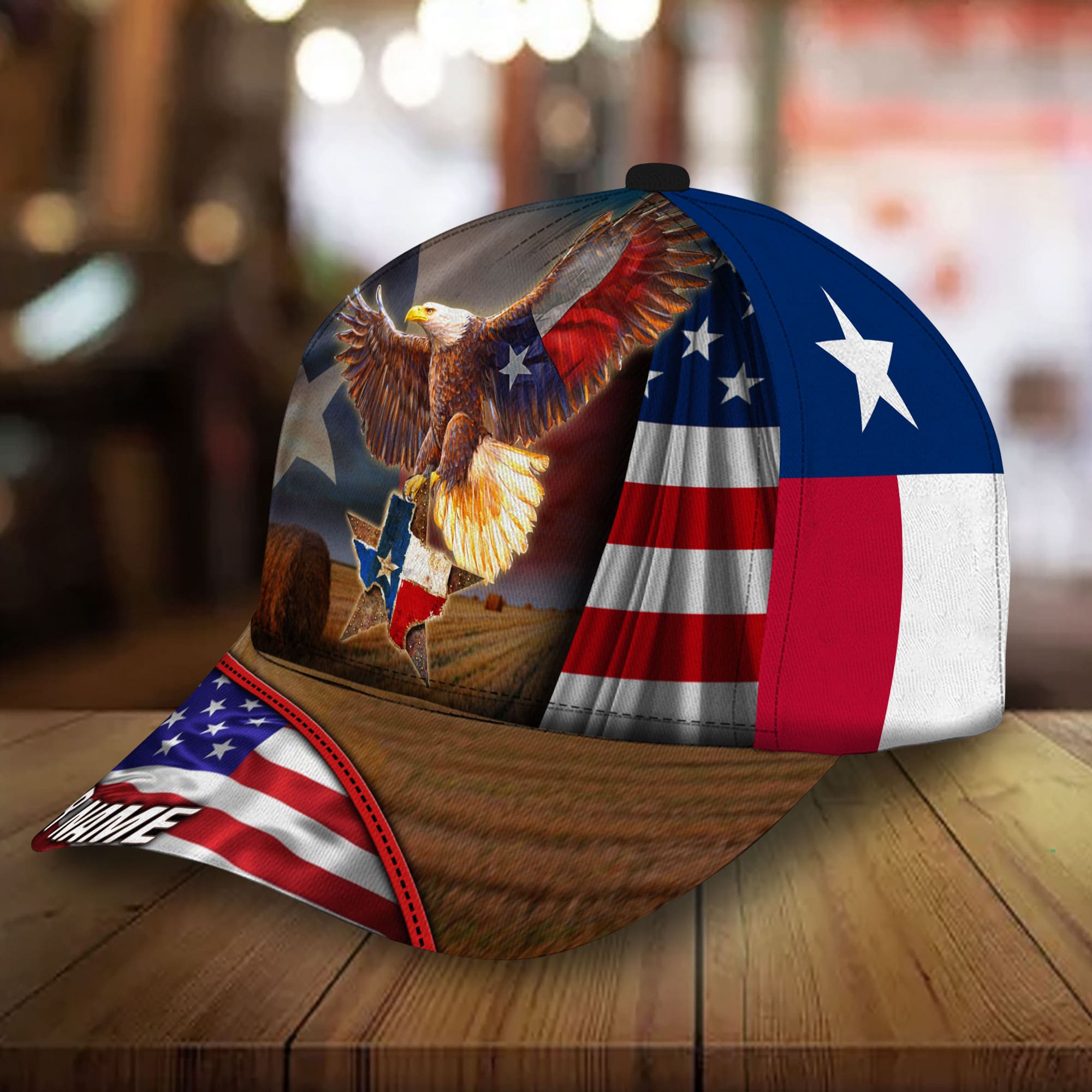 Premium Eagle 3D Hat, United State Of Texas Personalized