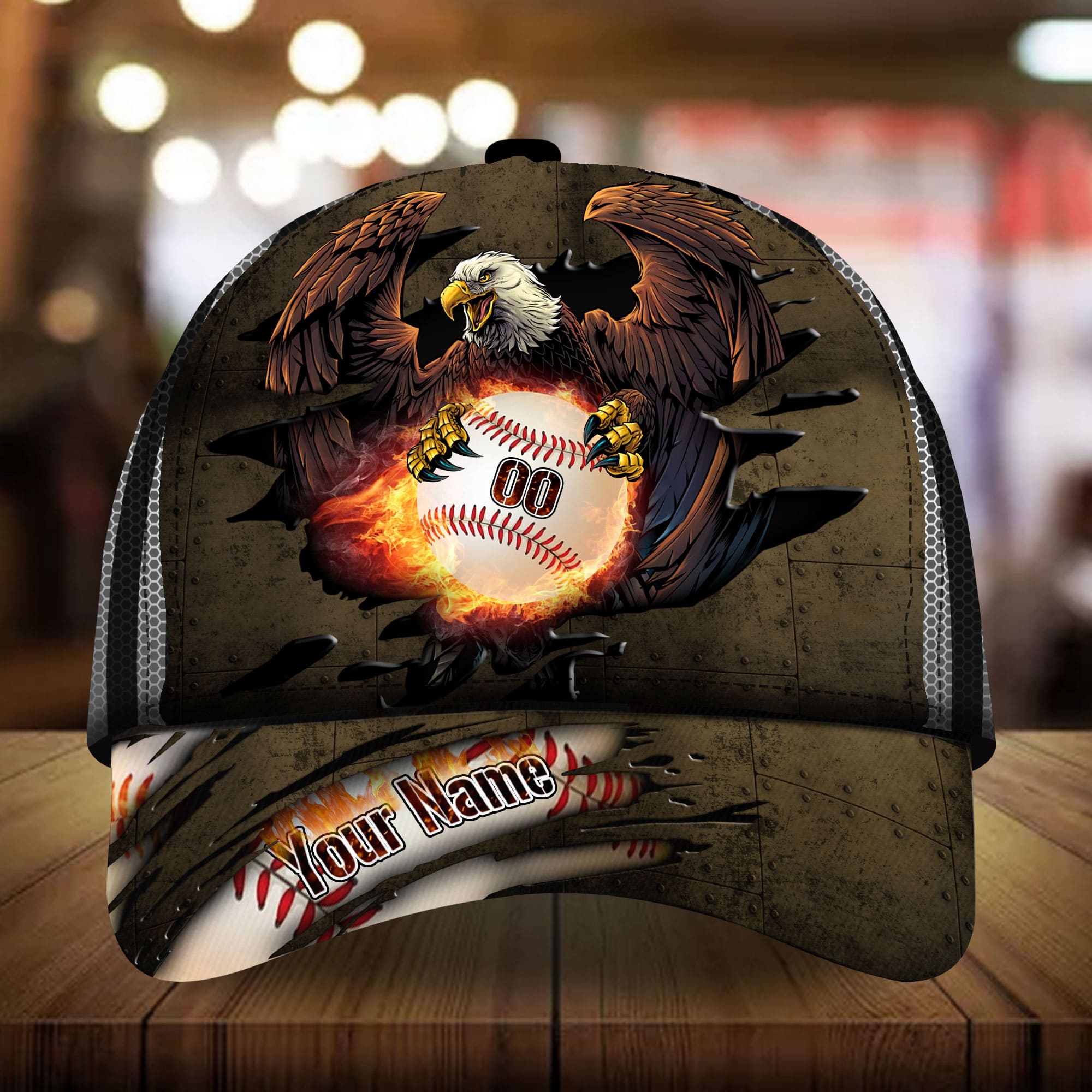 Unisex Baseball Cap Customized Baseball Eagle Full Printed 3D Hat