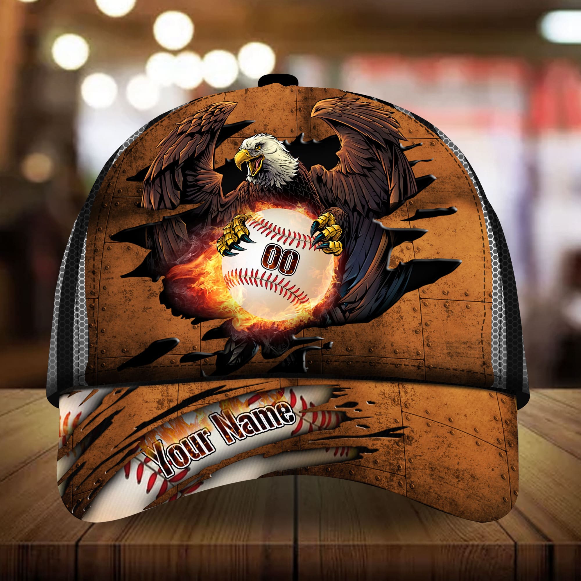 Unisex Baseball Cap Customized Baseball Eagle Full Printed 3D Hat