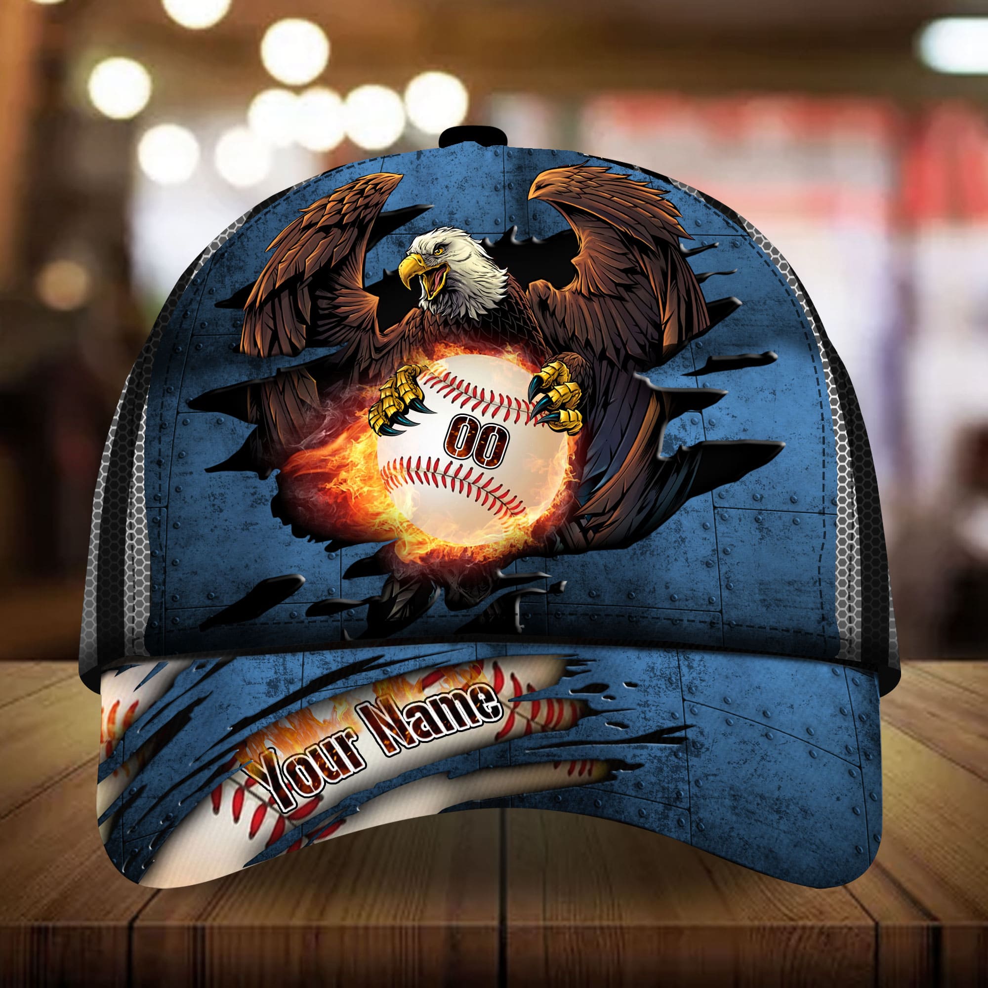 Unisex Baseball Cap Customized Baseball Eagle Full Printed 3D Hat