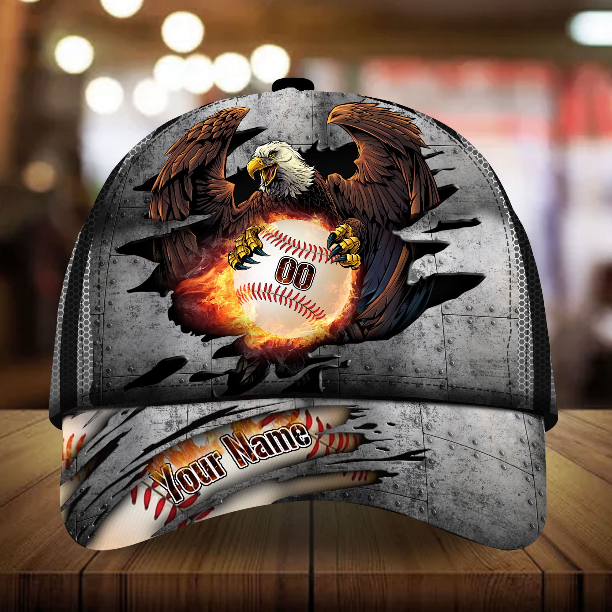 Unisex Baseball Cap Customized Baseball Eagle Full Printed 3D Hat