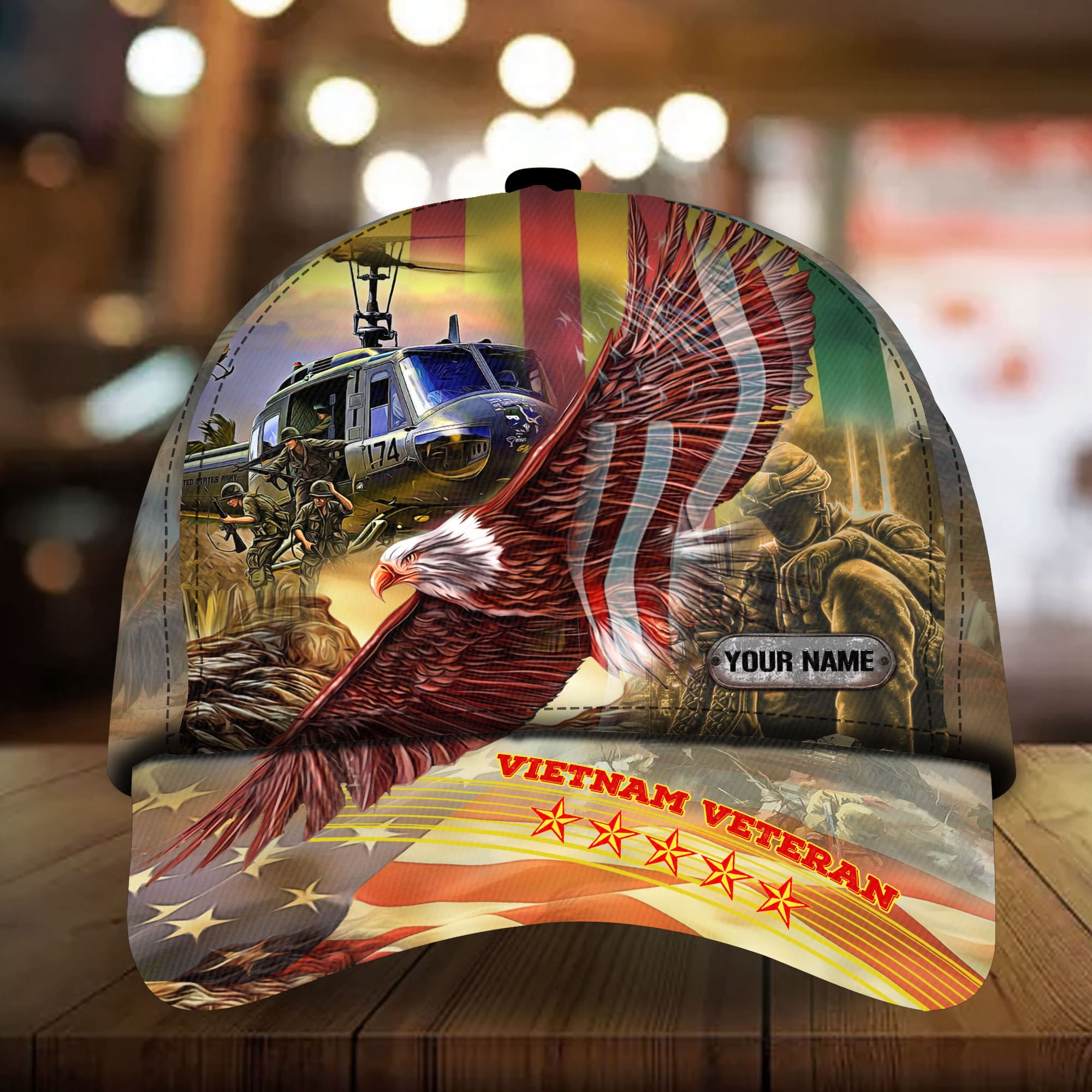 Premium Unique Cap Vietnam Veteran Eagle Customized Full Printed 3D Hat