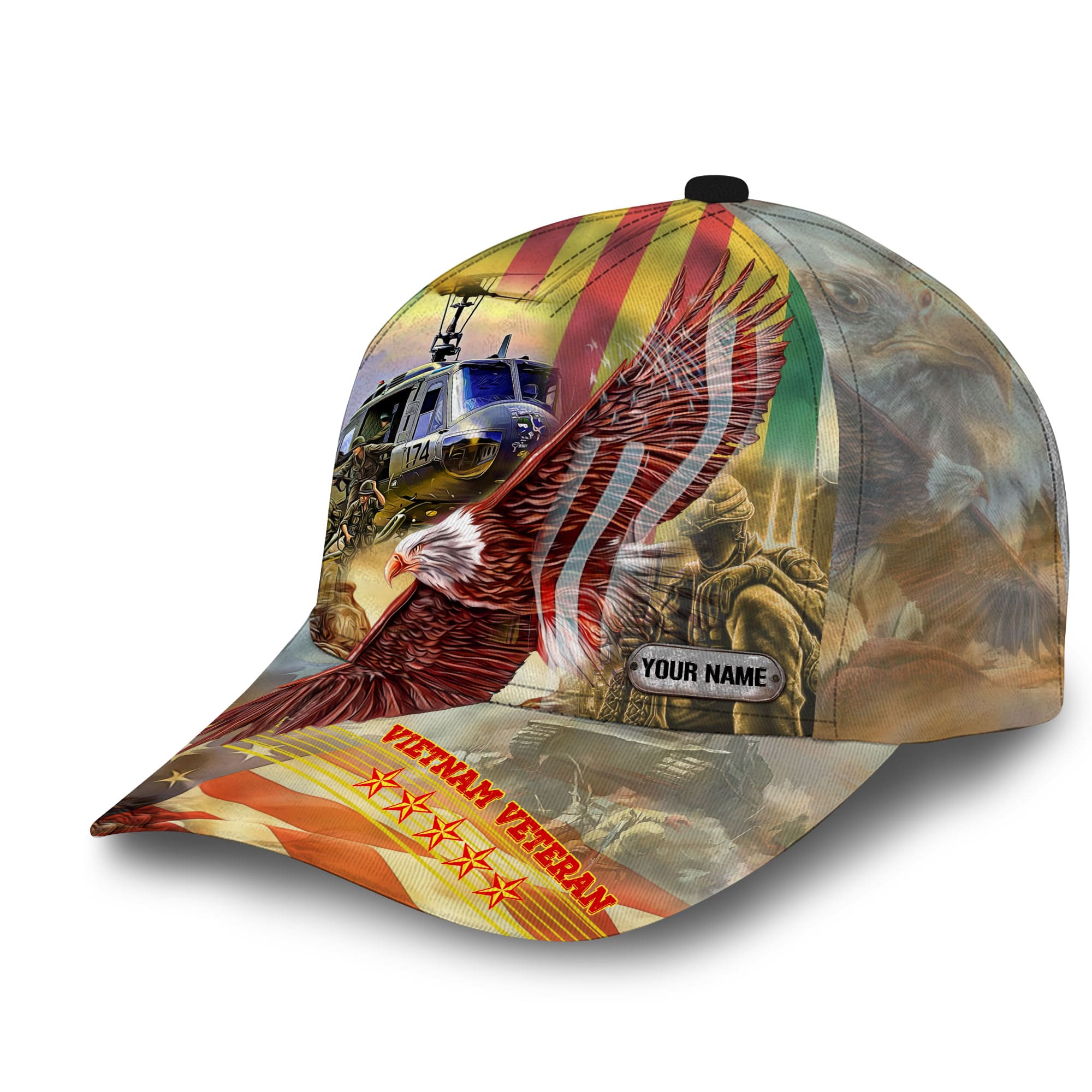 Premium Unique Cap Vietnam Veteran Eagle Customized Full Printed 3D Hat