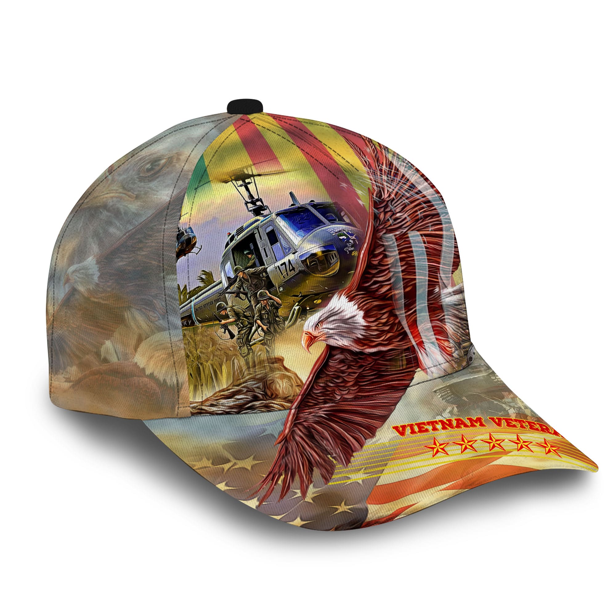 Premium Unique Cap Vietnam Veteran Eagle Customized Full Printed 3D Hat