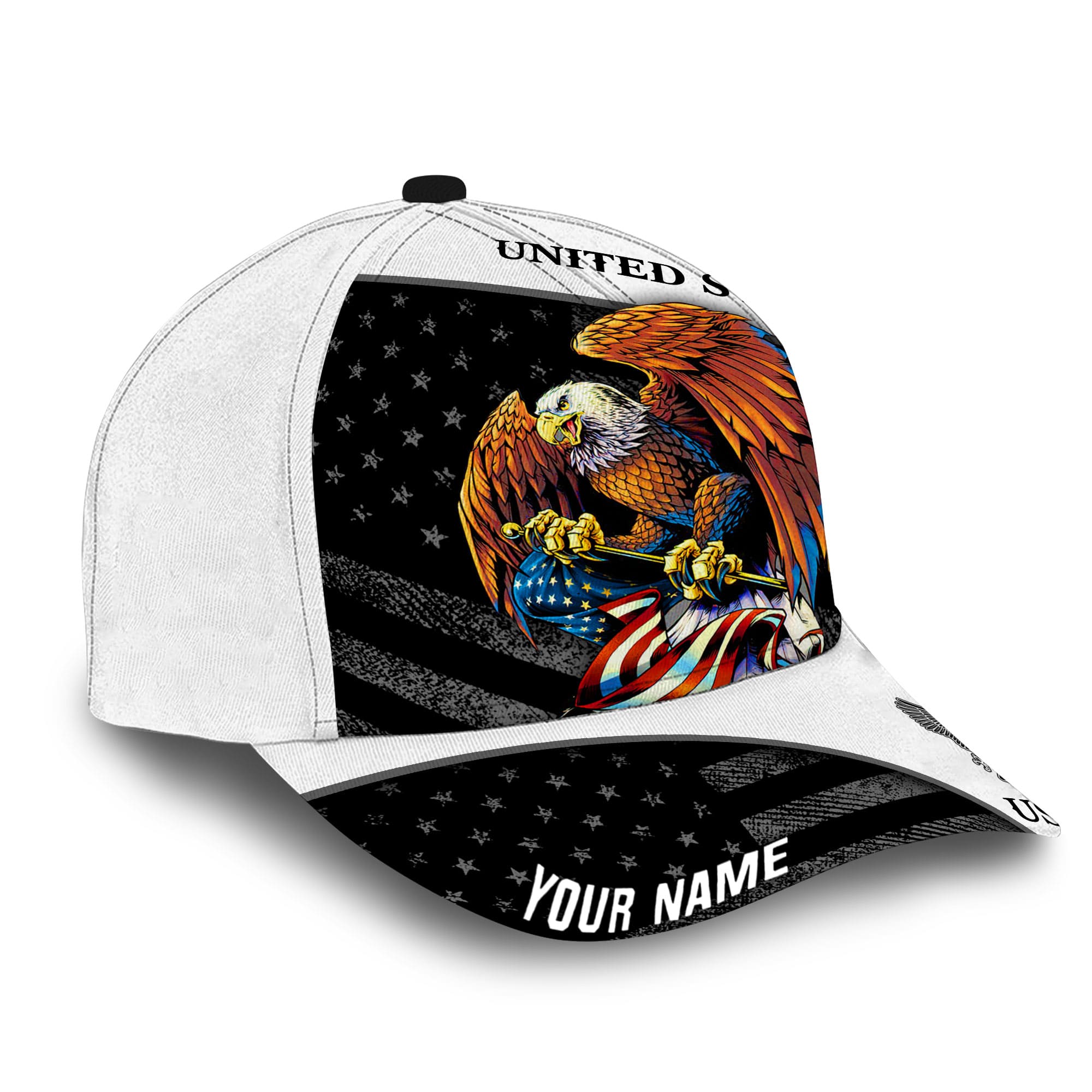 Patriotic Eagle Hat, American Flag United States Full Printed Multicolors Personalized Cap