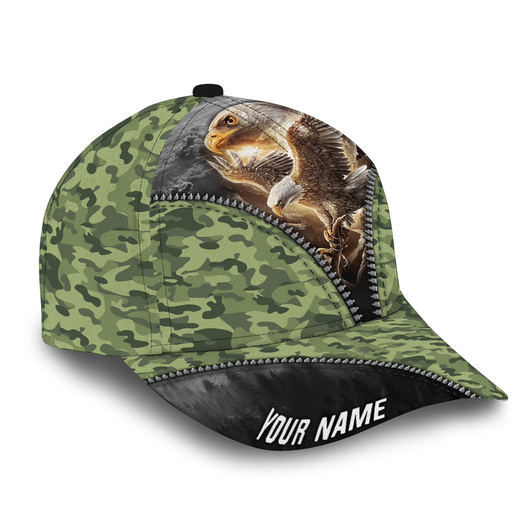 Patriotic Eagle Hat, American Flag Full Printed Personalized Cap Camo Pattern