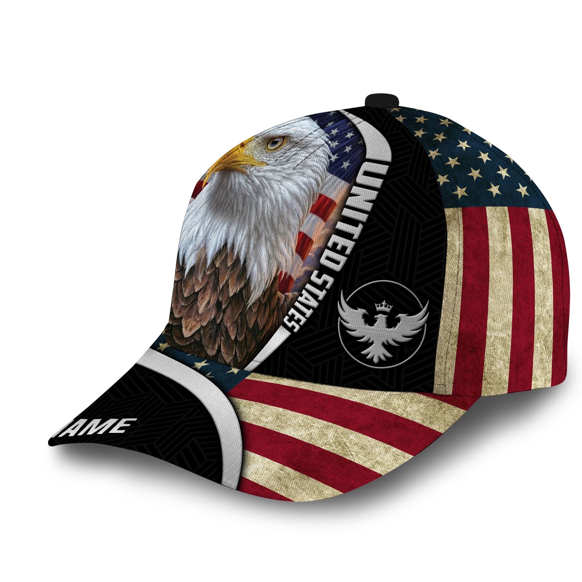 Patriotic Eagle Hat, United States Full Printed Multicolors Personalized Cap