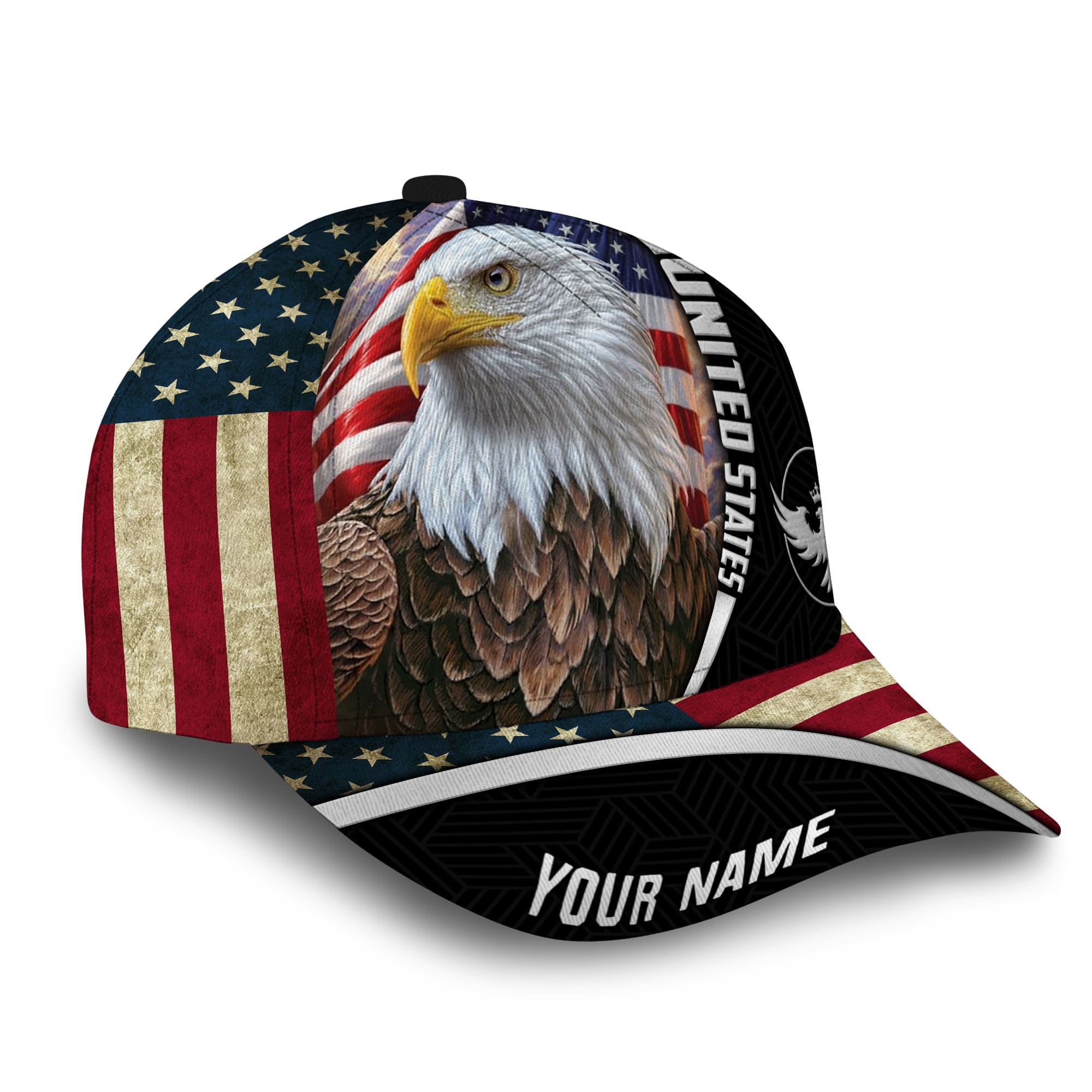 Patriotic Eagle Hat, United States Full Printed Multicolors Personalized Cap