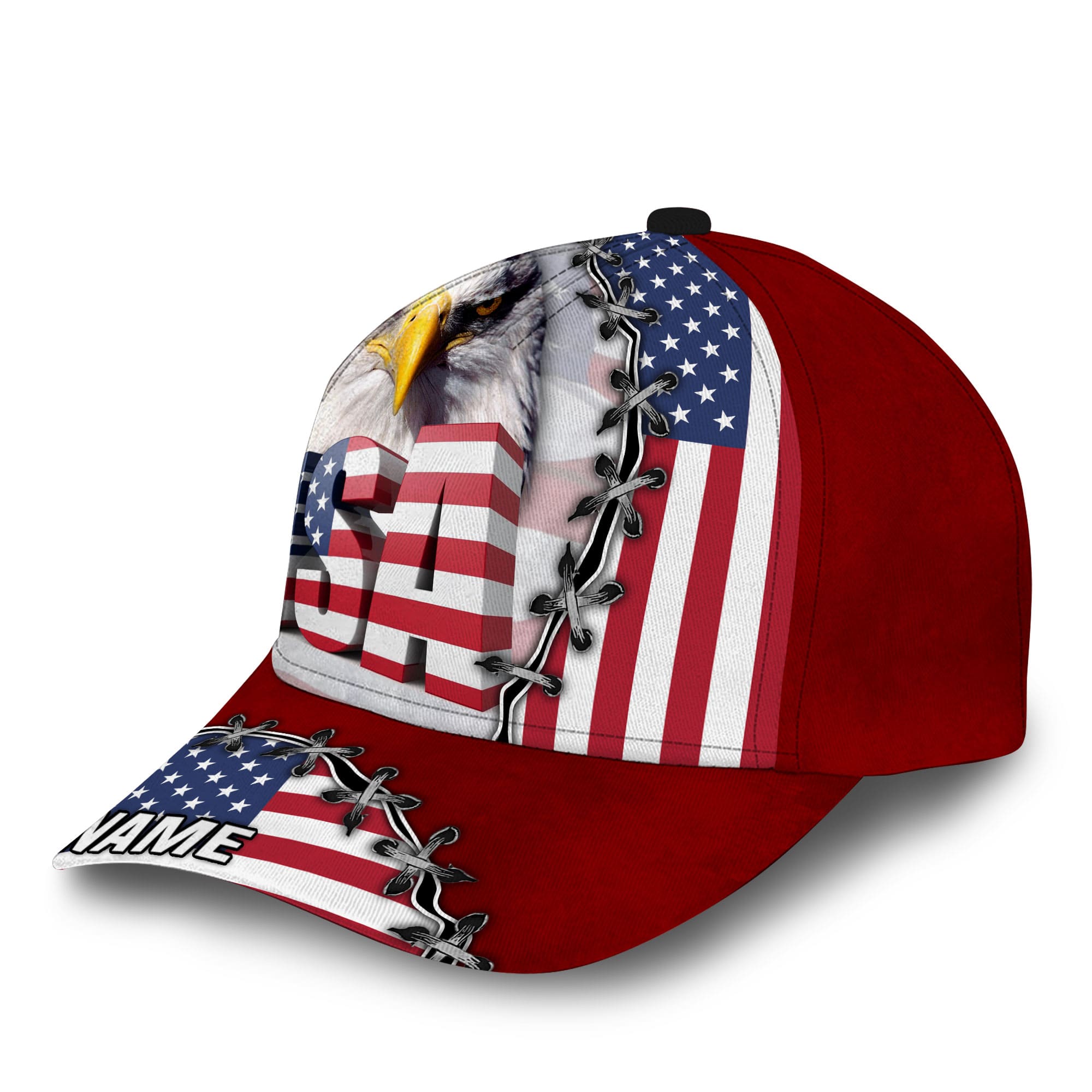 Patriotic Eagle USA Hat, United States Full Printed Multicolors Personalized Cap