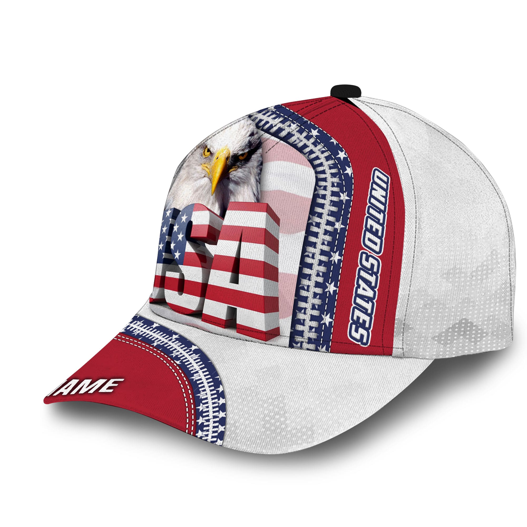 Patriotic Eagle USA Hat, United States Full Printed Personalized Cap