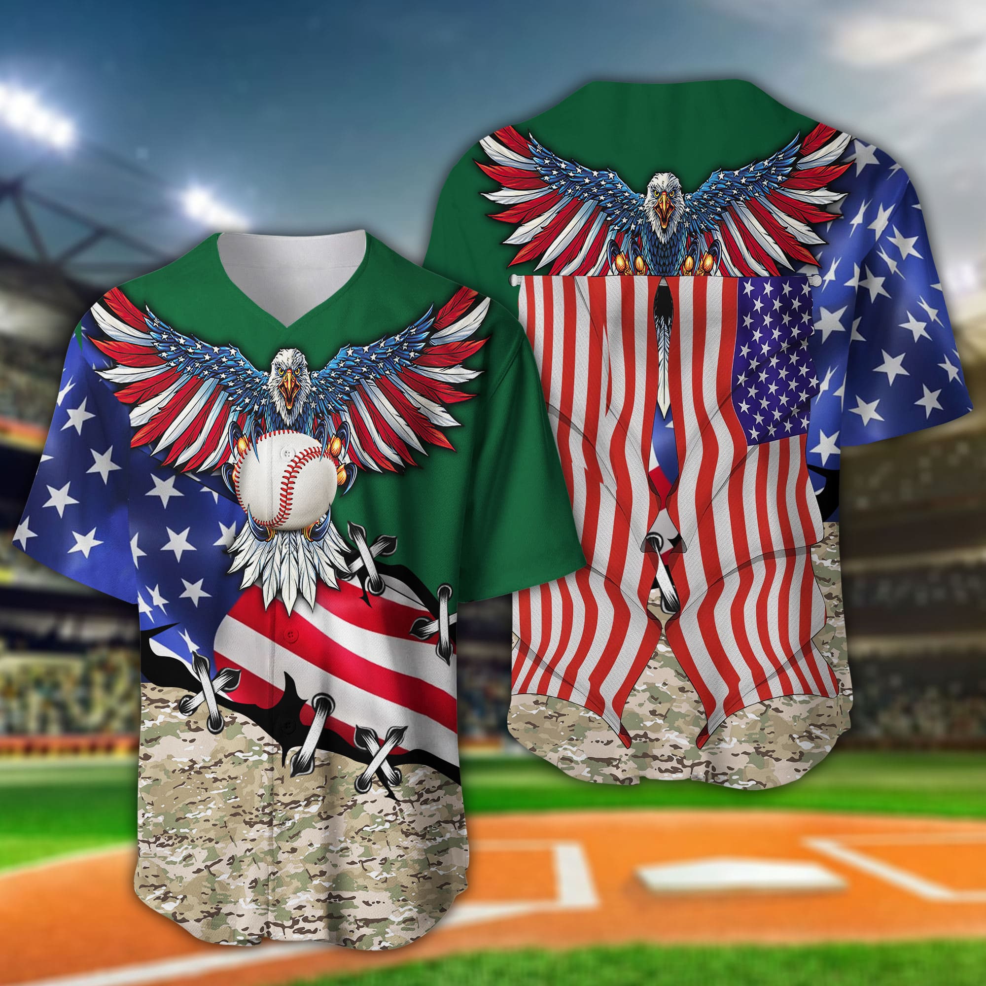 Men's Baseball Jersey Customized Baseball Eagle Short Sleeve