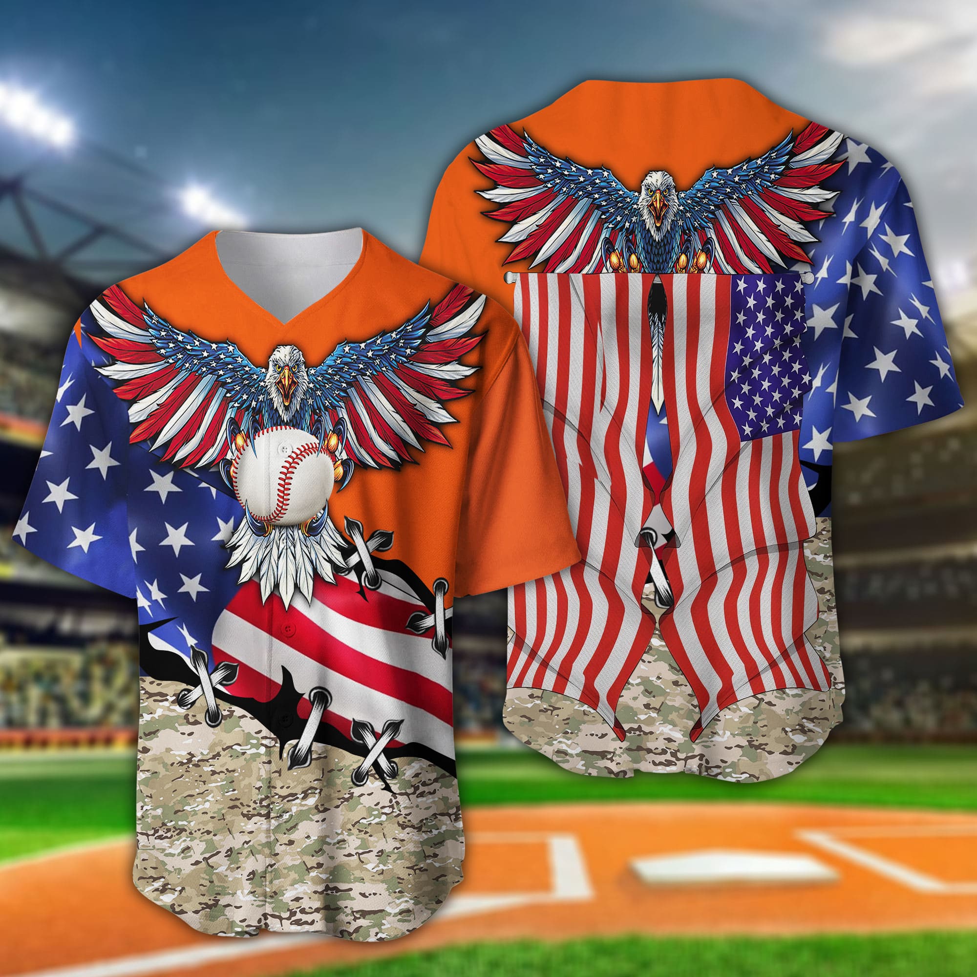 Men's Baseball Jersey Customized Baseball Eagle Short Sleeve