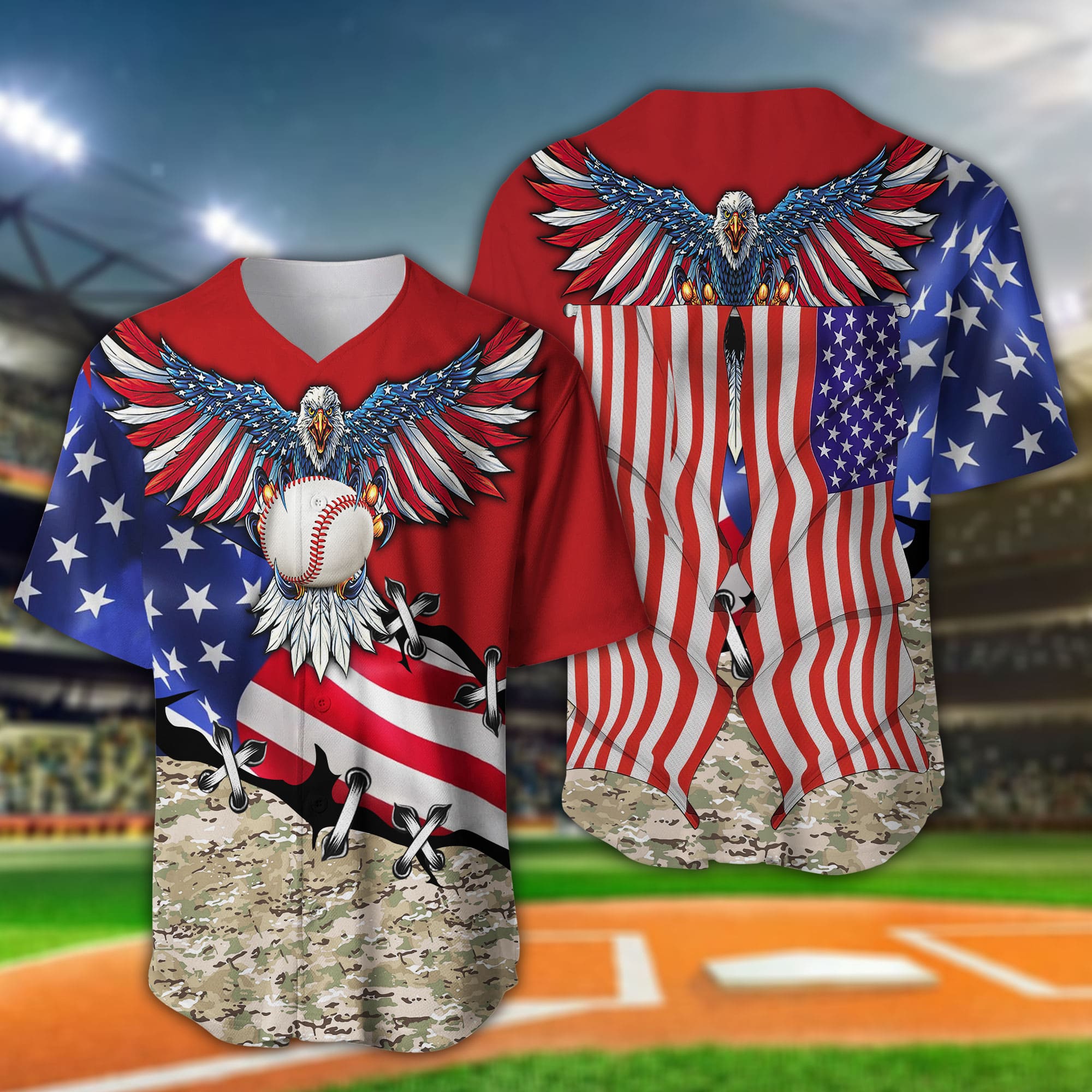 Men's Baseball Jersey Customized Baseball Eagle Short Sleeve