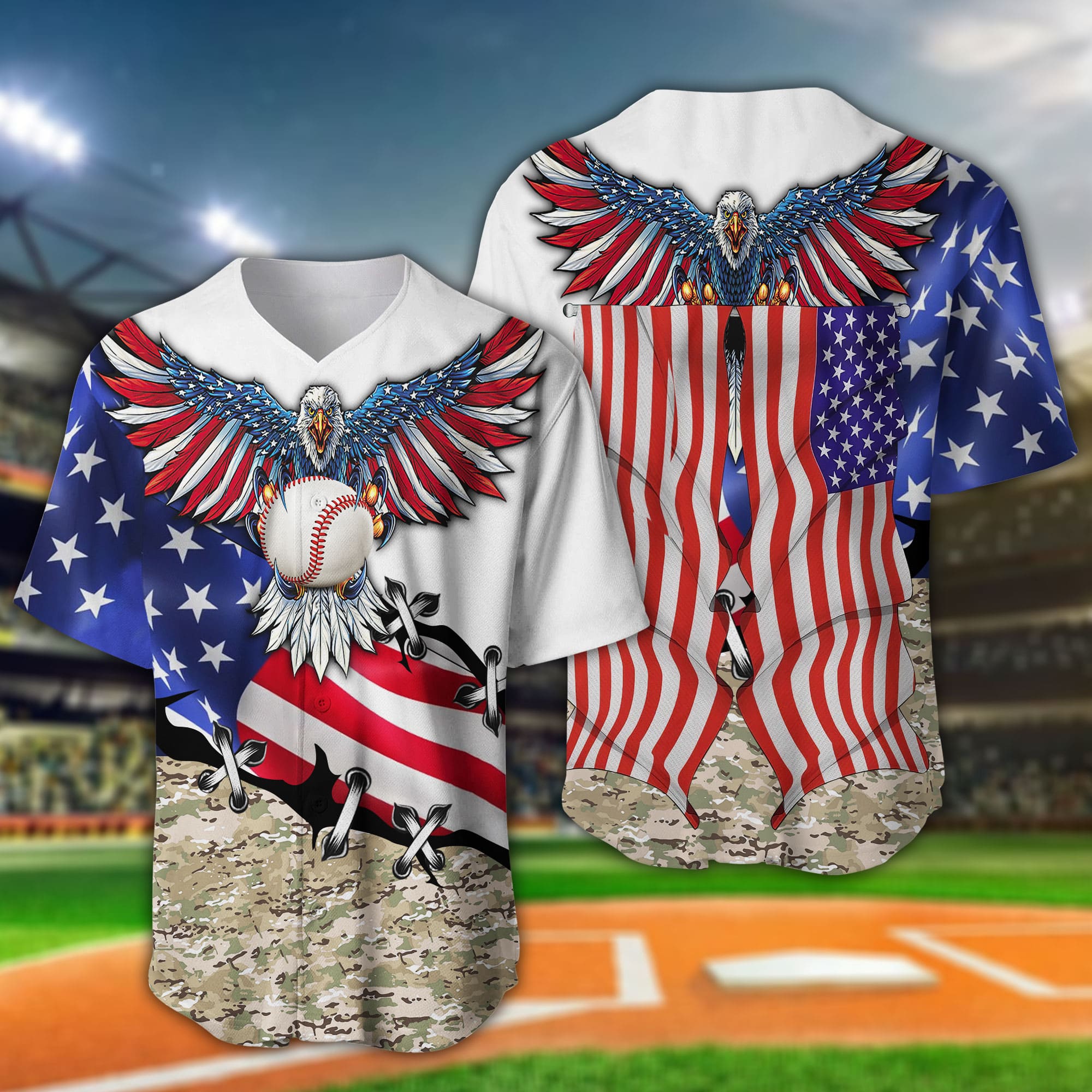 Men's Baseball Jersey Customized Baseball Eagle Short Sleeve