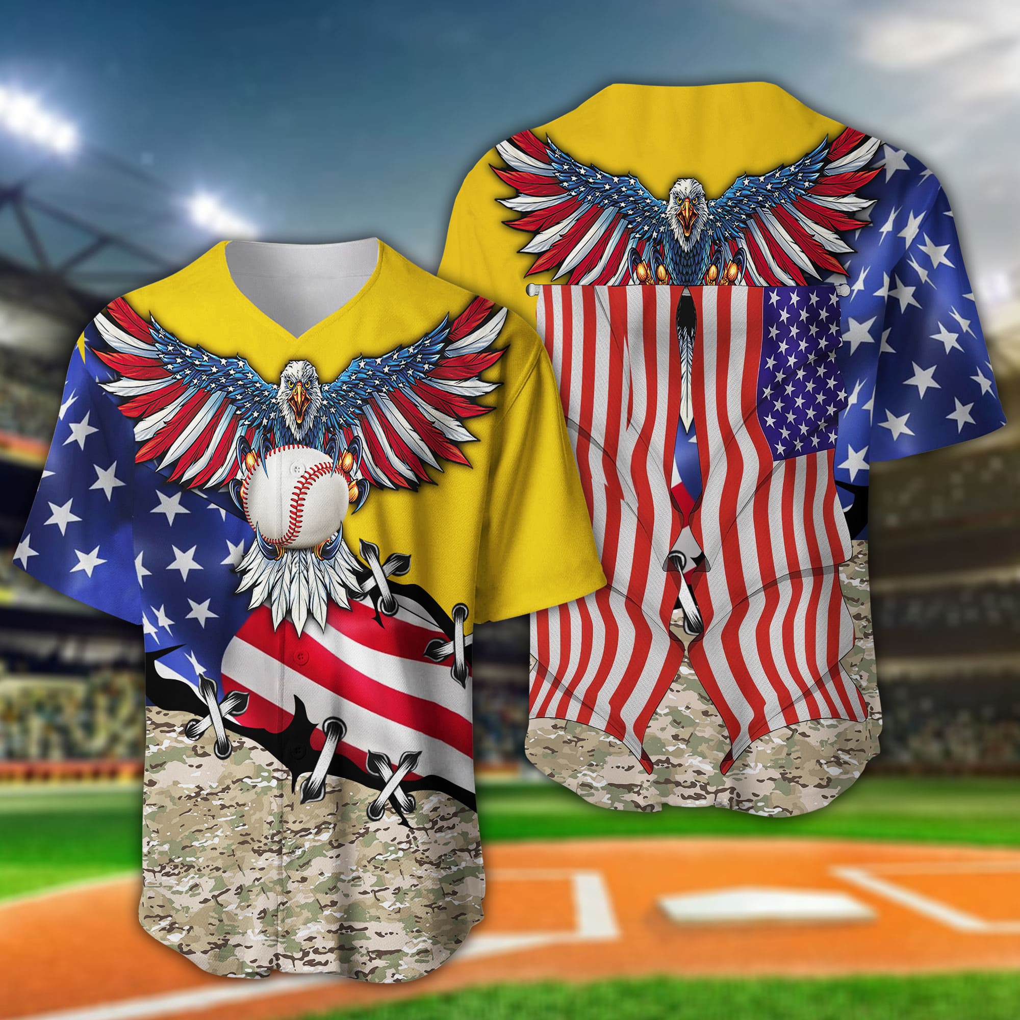 Men's Baseball Jersey Customized Baseball Eagle Short Sleeve