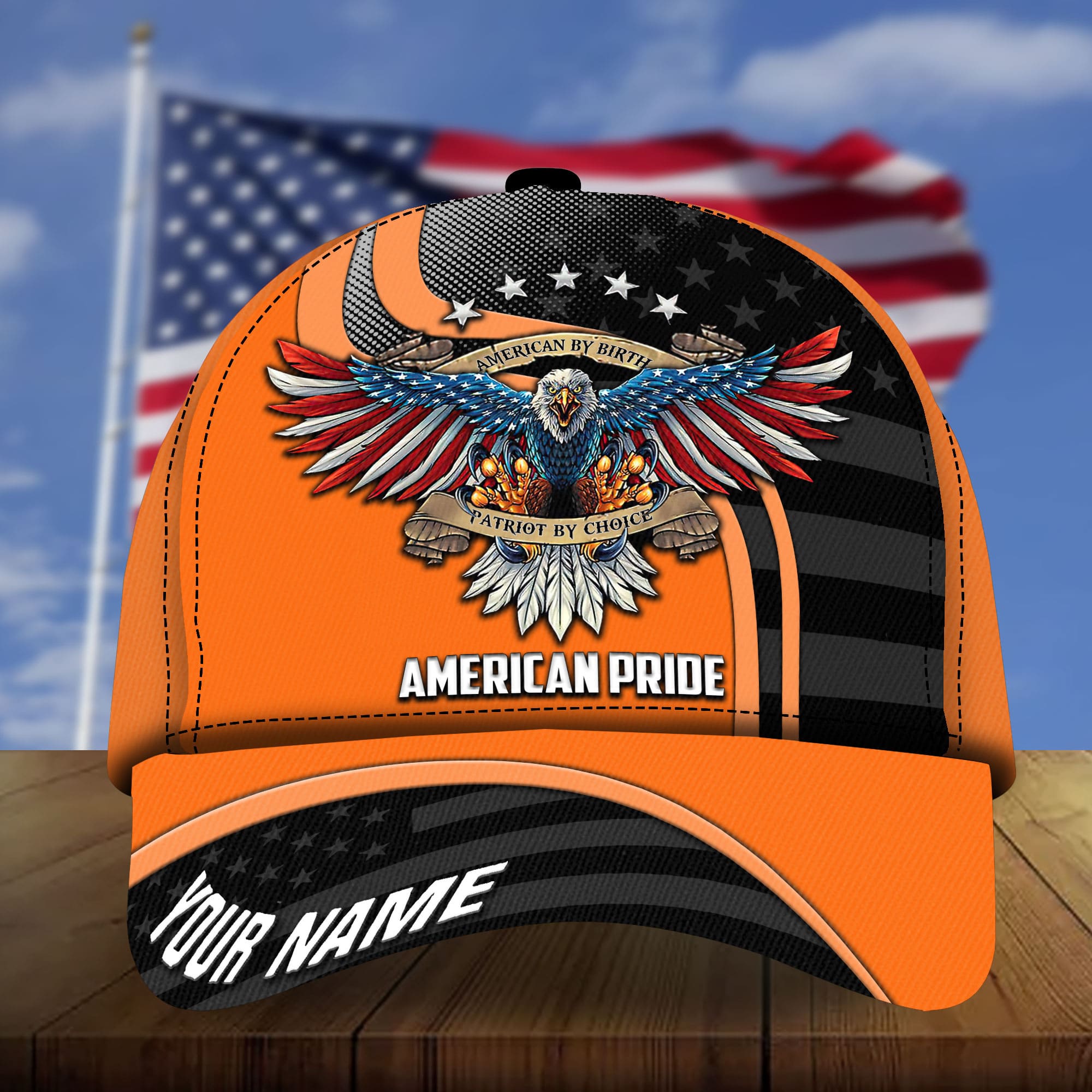 Premium Eagle Patriot By Choice 3D Cap American Pride Hat Multicolor Personalized