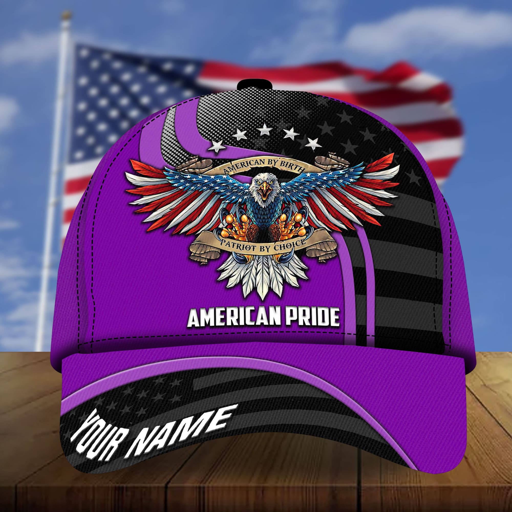 Premium Eagle Patriot By Choice 3D Cap American Pride Hat Multicolor Personalized